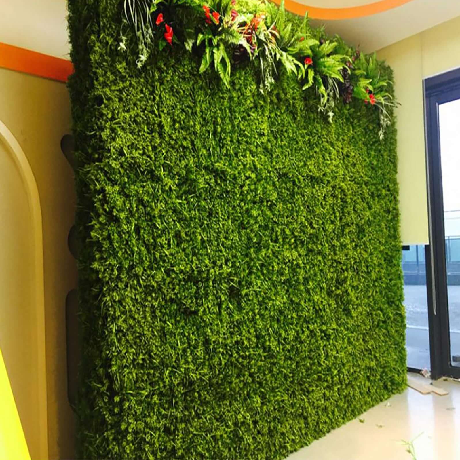 11 Sq ft. Artificial Baby Green Boxwood Hedge Garden Wall Backdrop Mat - 4 Panels