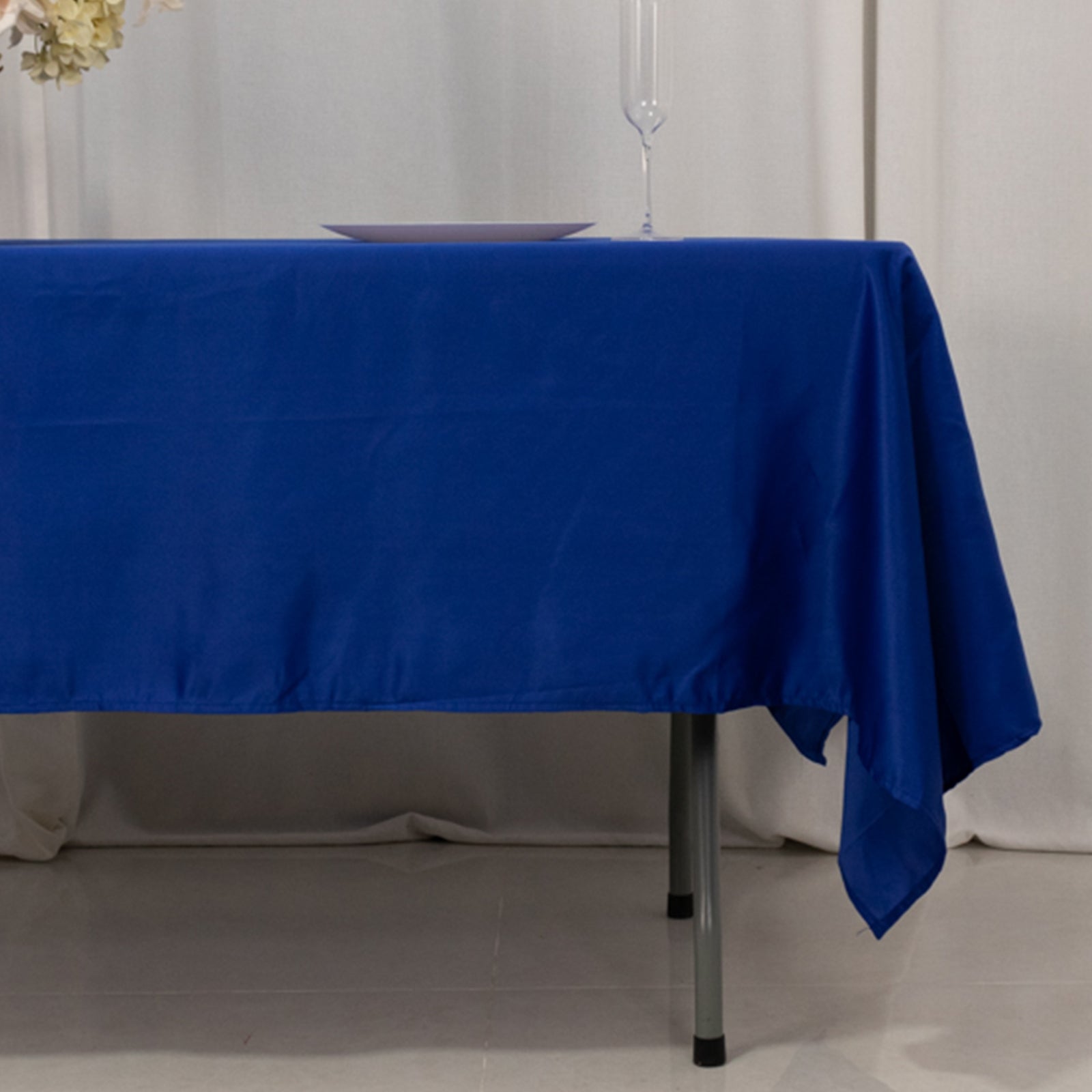 Lamour Satin 60x102 Rectangle Tablecloth Royal Blue - Durable & Silky Soft Feel Table Cover