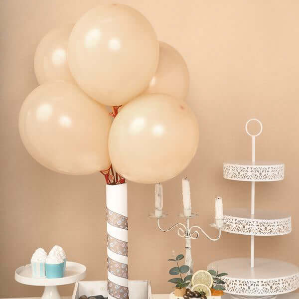 25 Pack 12 Matte Pastel Peach Helium or Air Latex Party Balloons