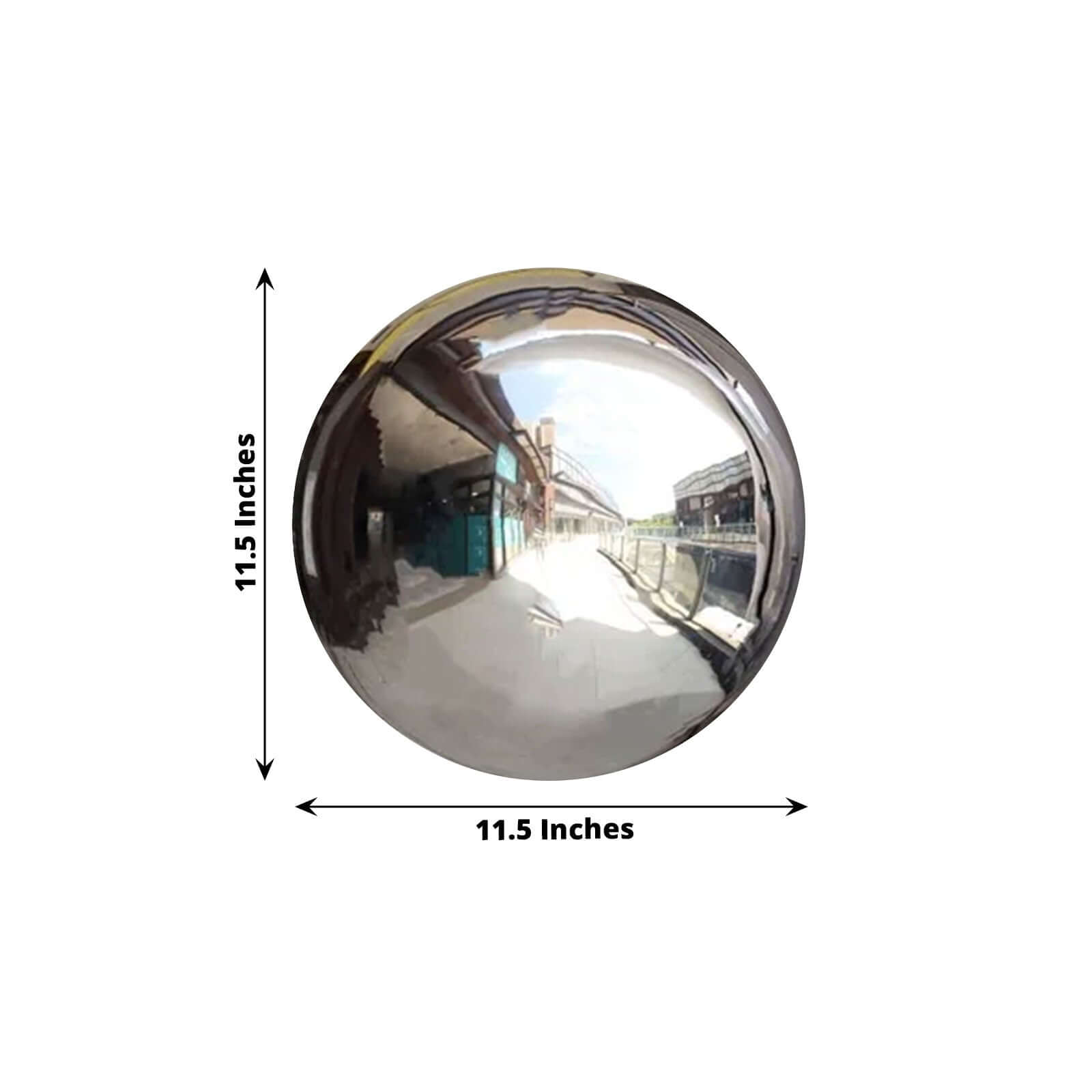 2-Pack Gazing Globe Mirror Ball Reflective Hollow Stainless Steel Silver Spheres - Decorative Outdoor Garden Display 12