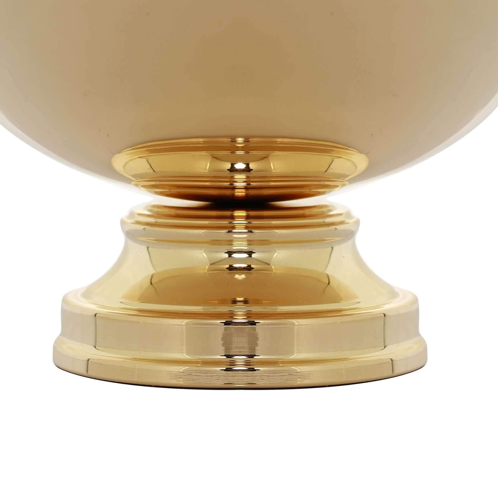 Metal Pedestal Flower Pot Round Design Gold - Floating Candle Bowl and Display Dish 12