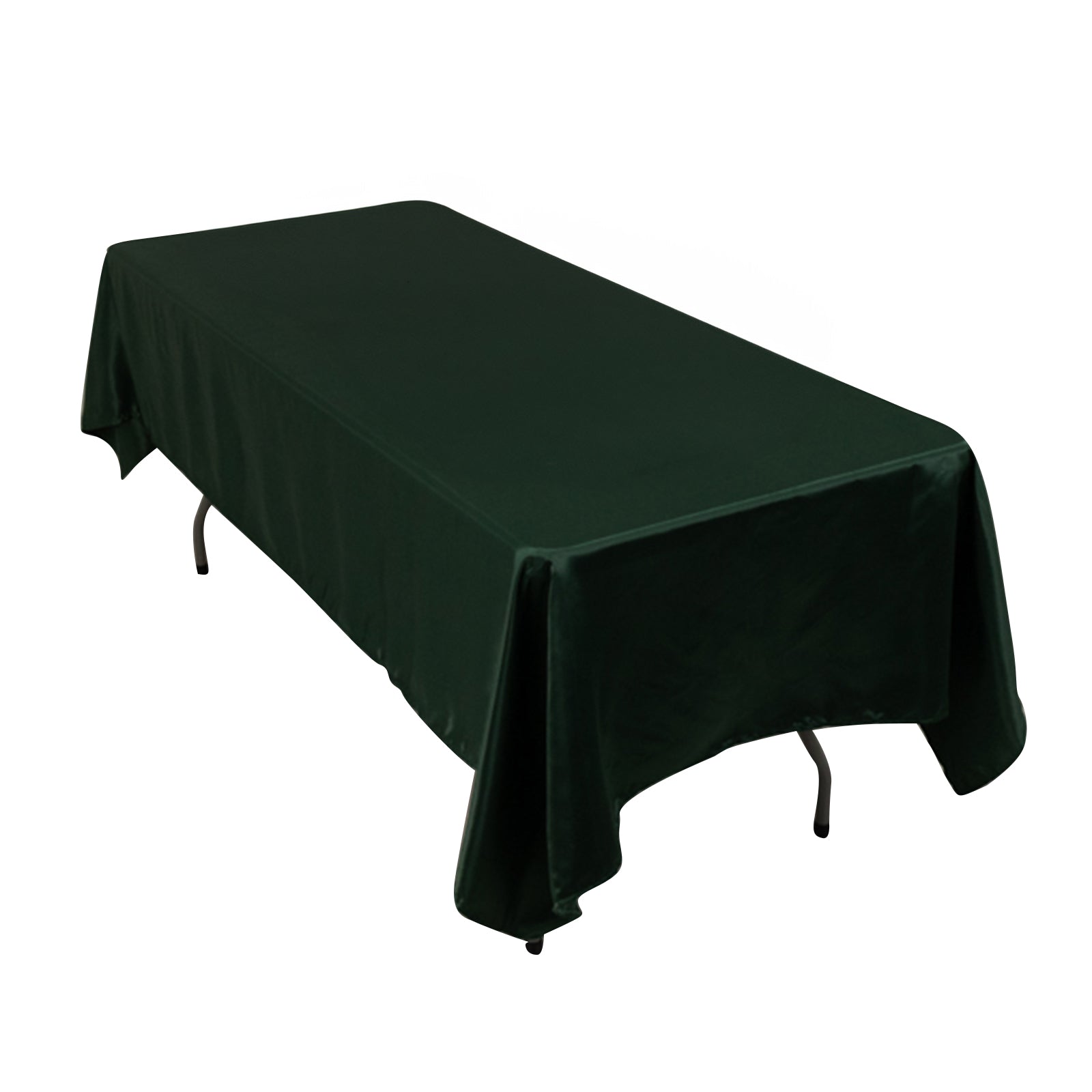 Lamour Satin 60x102 Rectangle Tablecloth Hunter Emerald Green - Durable & Silky Soft Feel Table