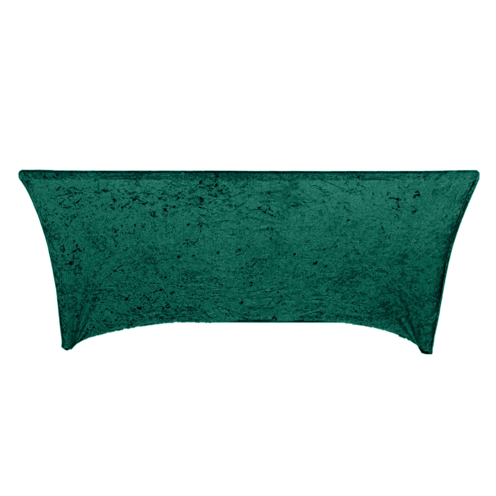 Crushed Velvet Fitted Rectangular 6ft Table Cover Hunter Emerald Green - Wrinkle-Free Stretchy Tablecloth