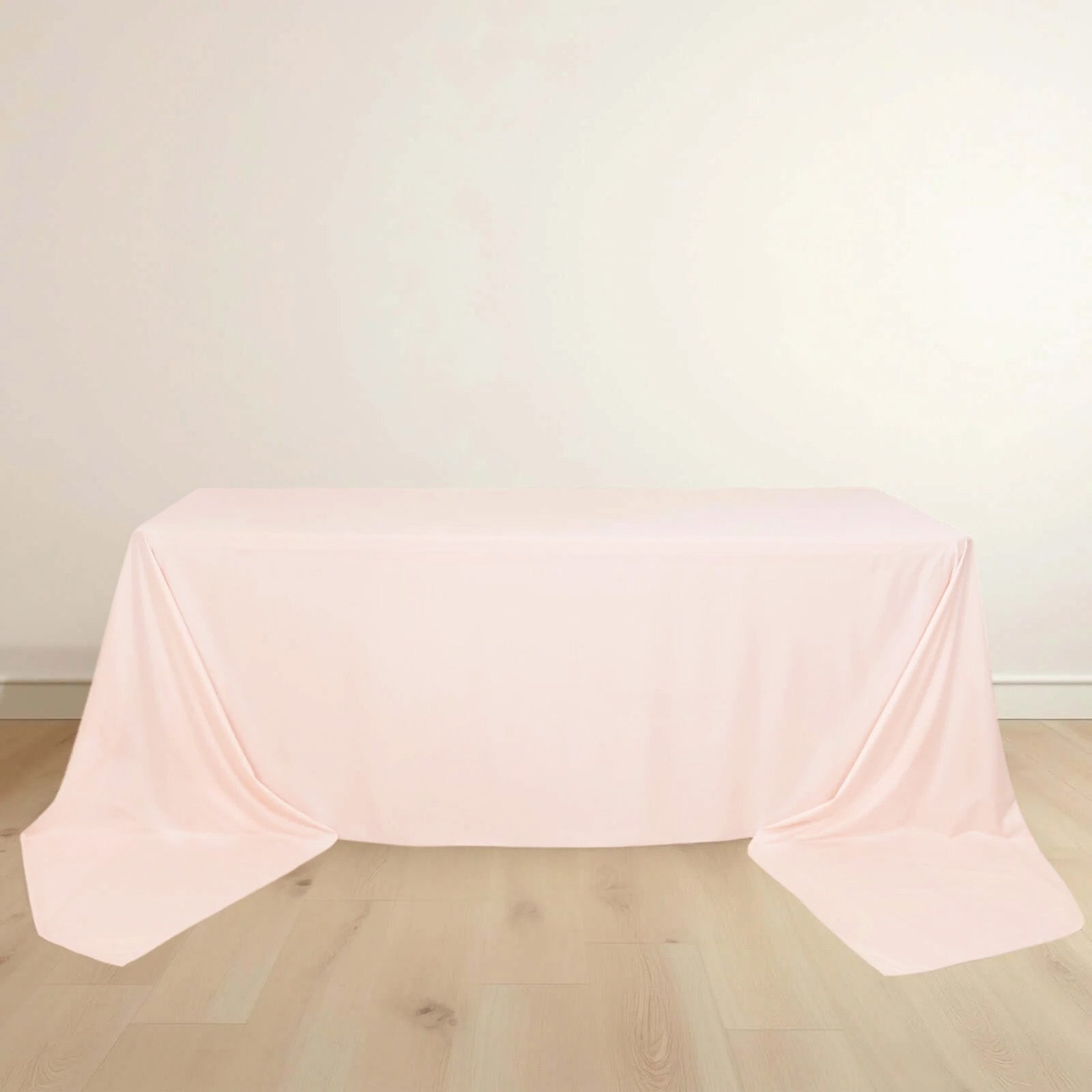 Premium Scuba Rectangular 90x156 Tablecloth Blush - Wrinkle Free, Stain Resistant & Seamless Table Cover