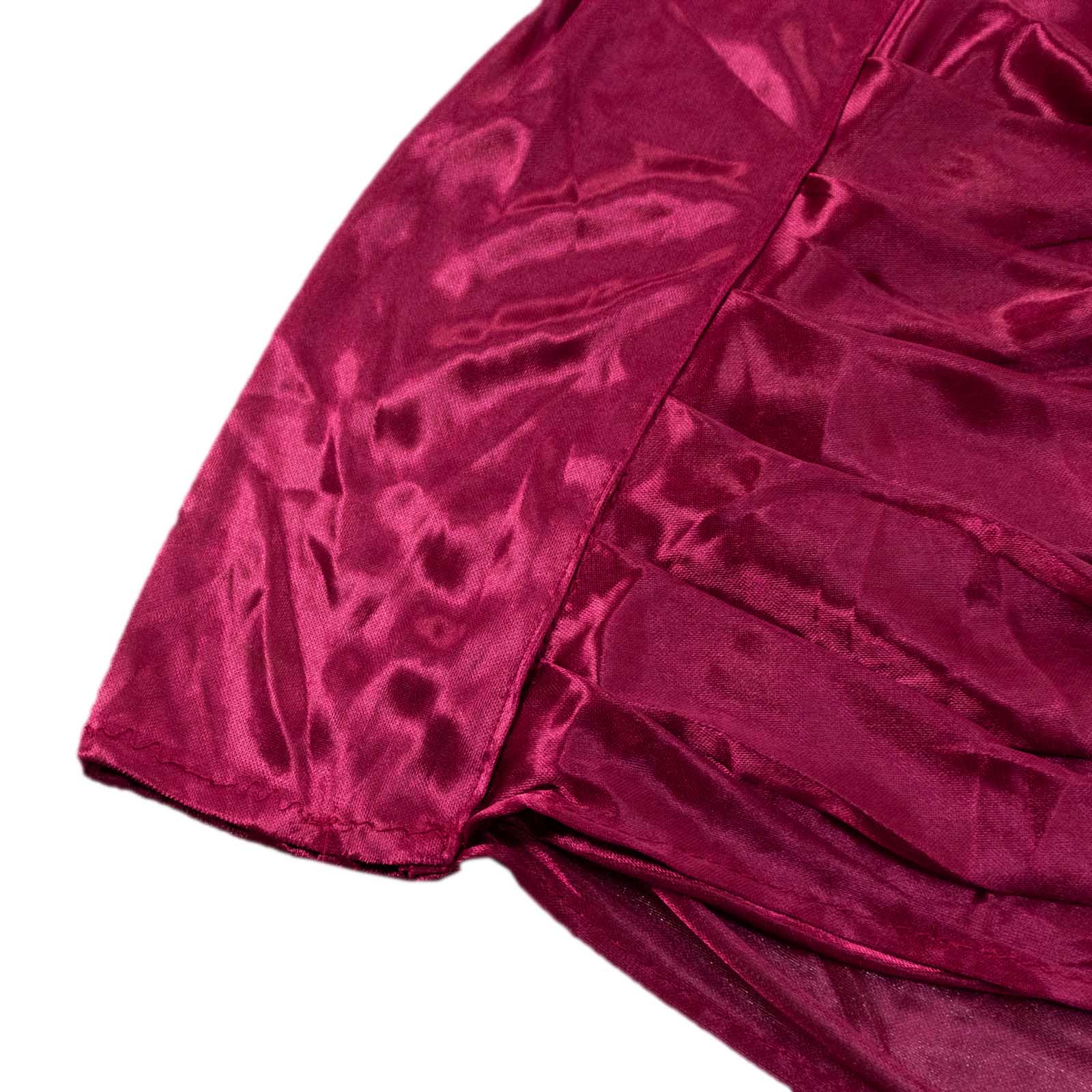 10ftx10ft Burgundy Double Drape Pleated Satin Event Curtain Drapes, Glossy Photo Backdrop Event Panel