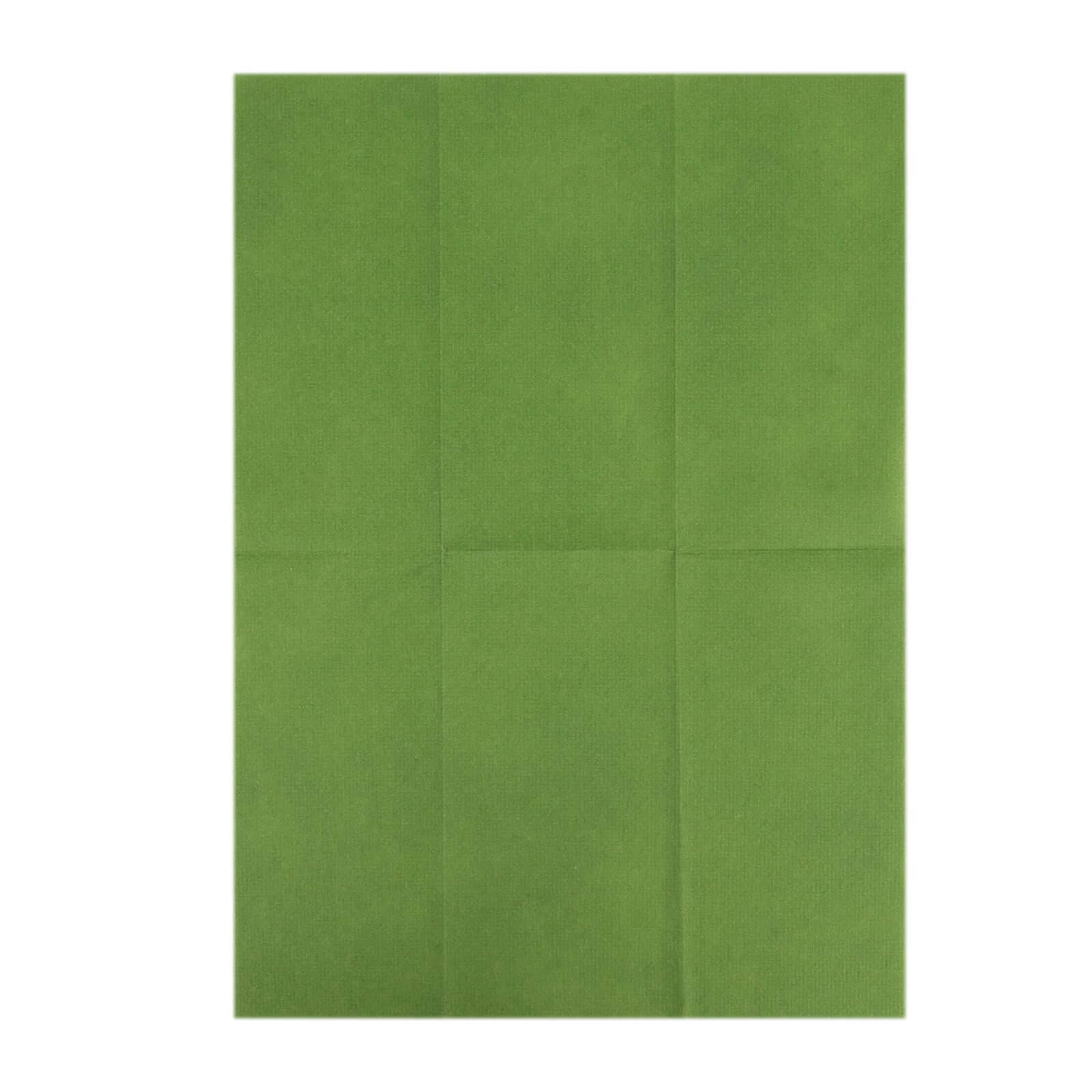 20-Pack Paper Linen-Like Napkins Olive Green - Disposable Hygienic Airlaid Guest Towels 8.5x4