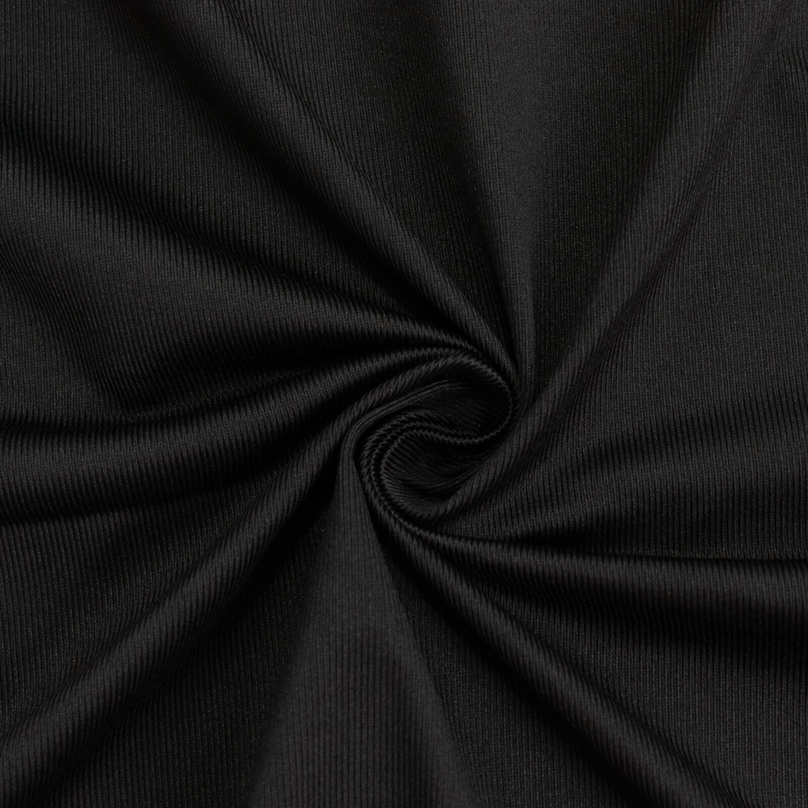 Black Scuba Polyester Event Curtain Drapes, Durable Flame Resistant Backdrop Event Panel Wrinkle Free with Rod Pockets - 5ftx14ft