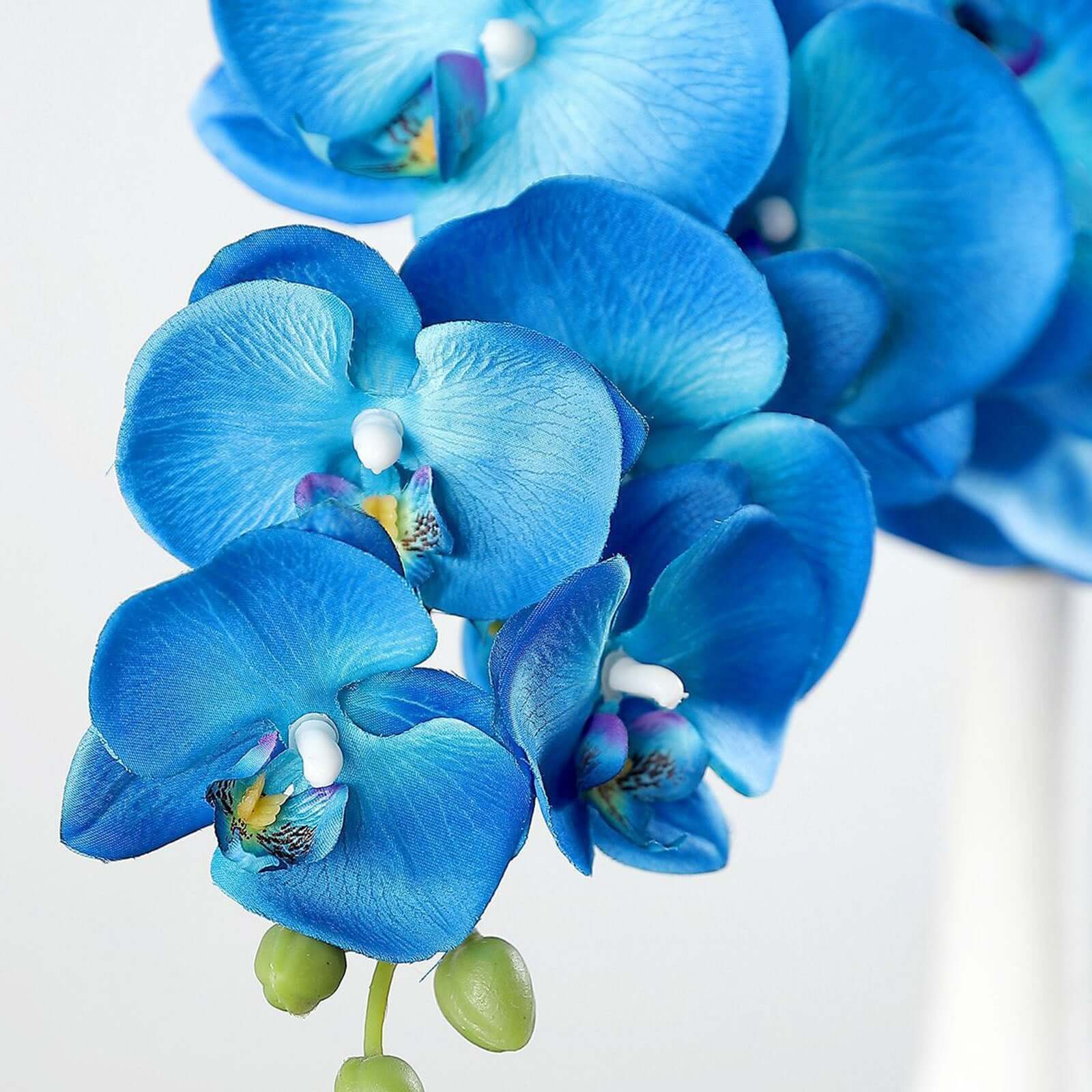 2 Stems 40 Tall Royal Blue Artificial Silk Orchid Flower Bouquets