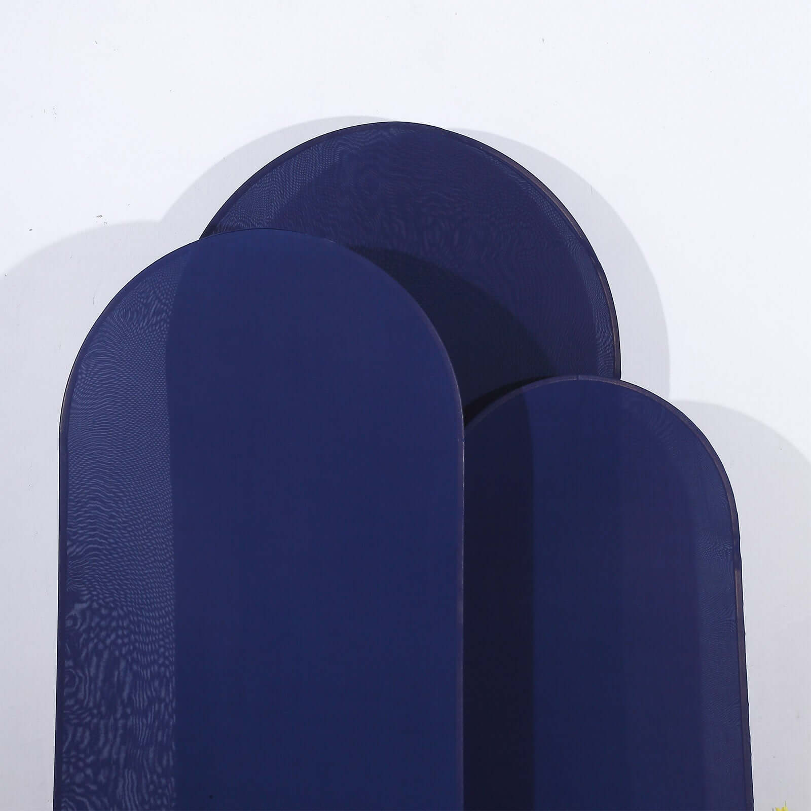 Set of 3 Matte Navy Blue Spandex Fitted Chiara Backdrop Stand Covers For Round Top Wedding Arch - 5ft, 6ft, 7ft