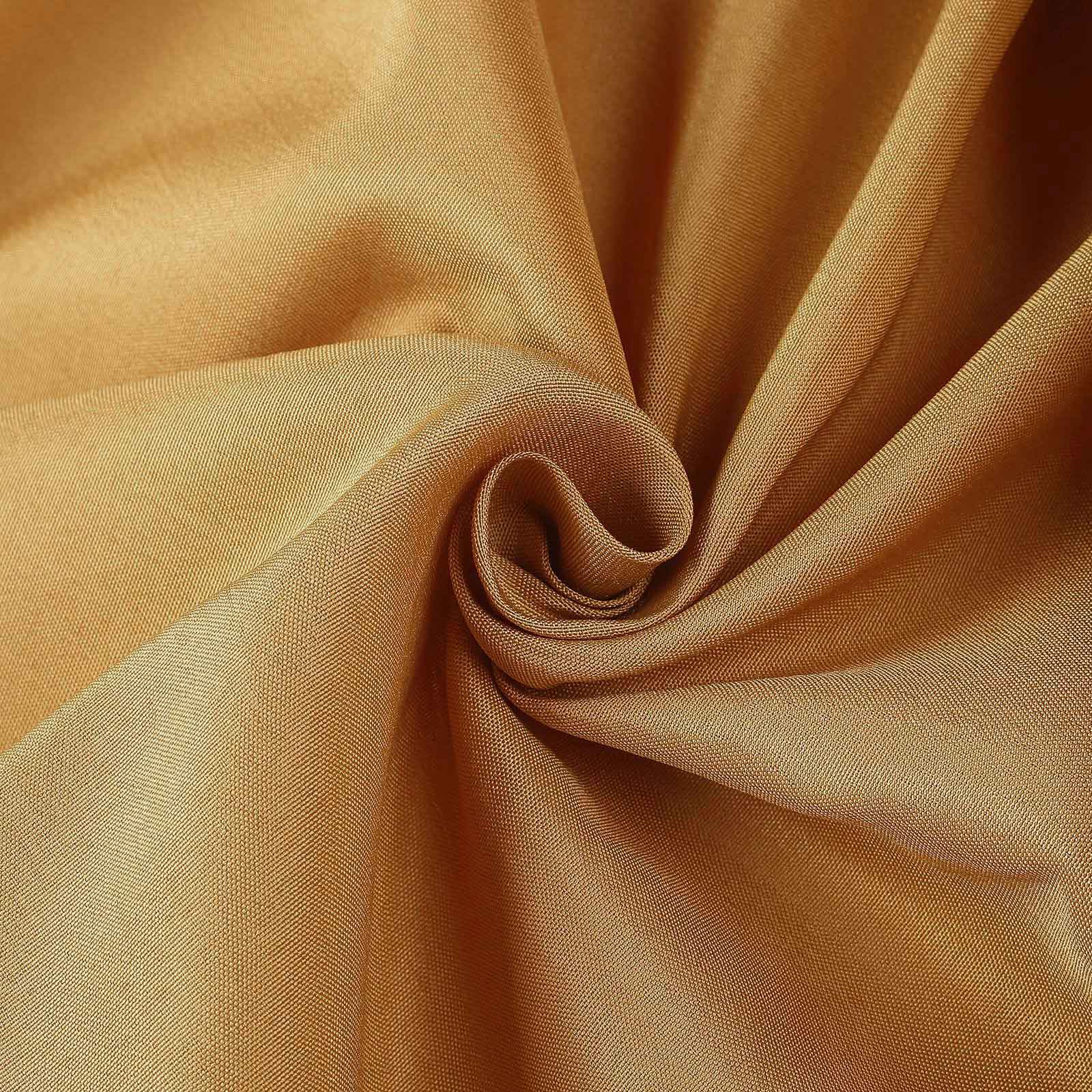 Polyester 120 Round Tablecloth Gold - Seamless Wrinkle-Resistant Design for Weddings