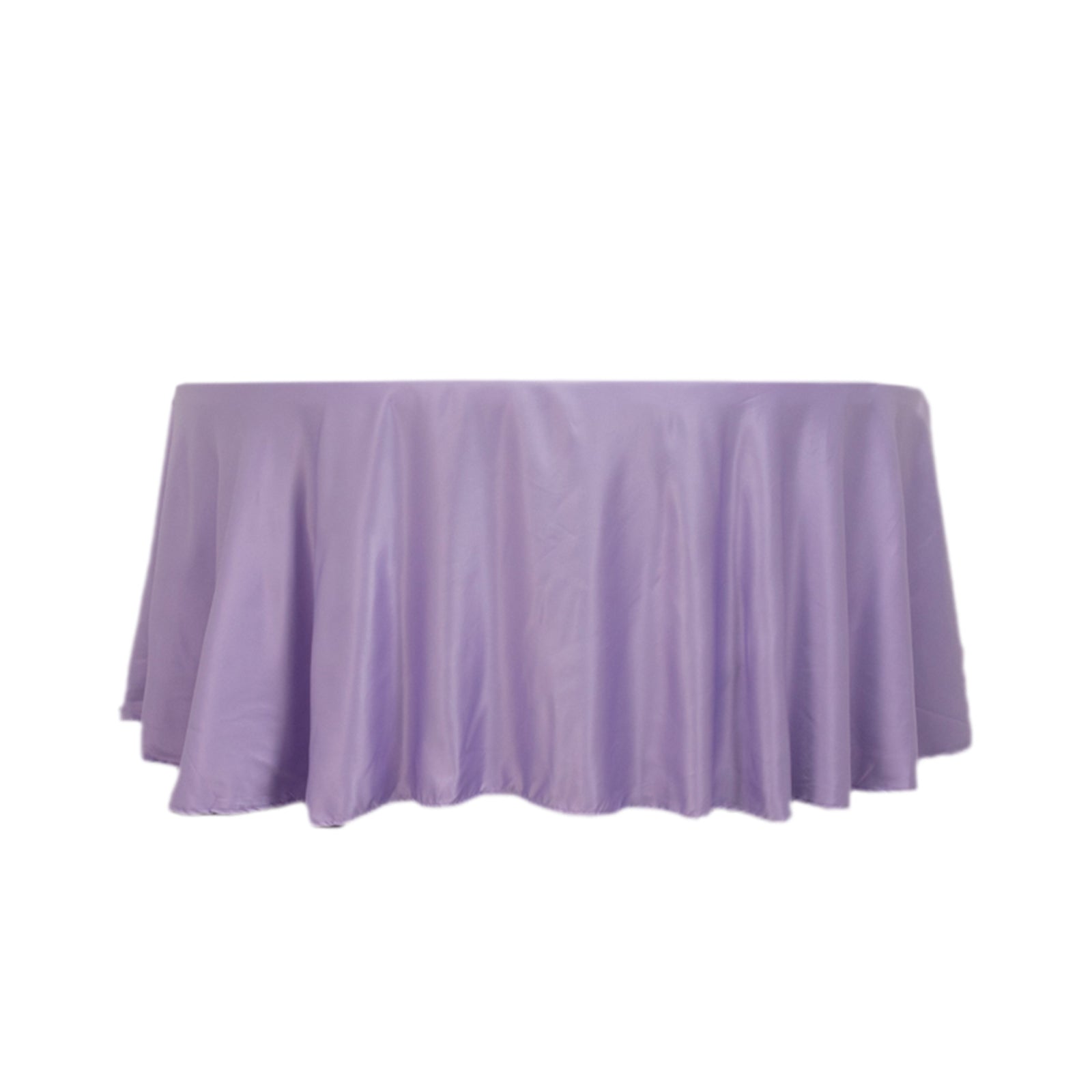 Lamour Satin 120 Round Tablecloth Lavender Lilac - Seamless Table Cover with Soft Tempered Sheen