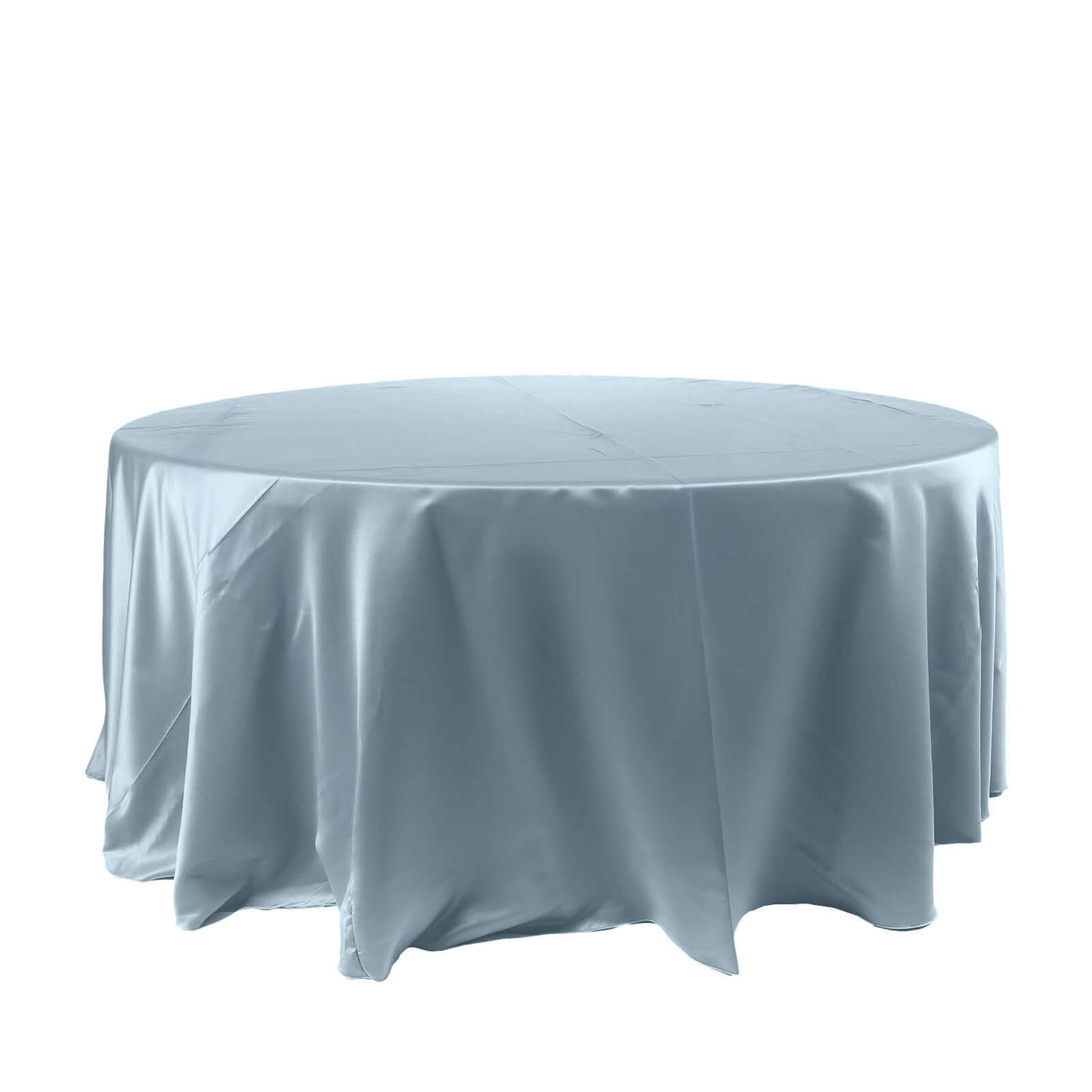 Satin 120 Round Tablecloth Dusty Blue - Stylish Seamless Table Cover