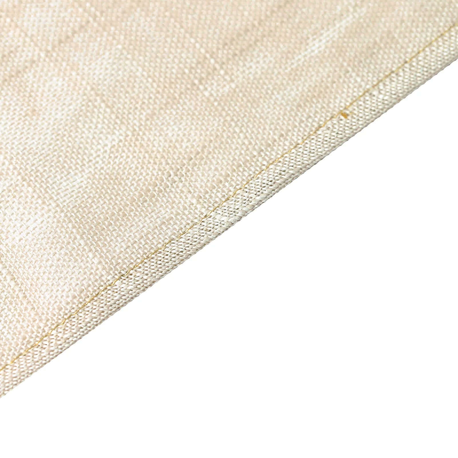 Faux Linen 90x132 Rectangular Tablecloth Beige - Slubby Texture Wrinkle-Resistant Seamless Table Cover