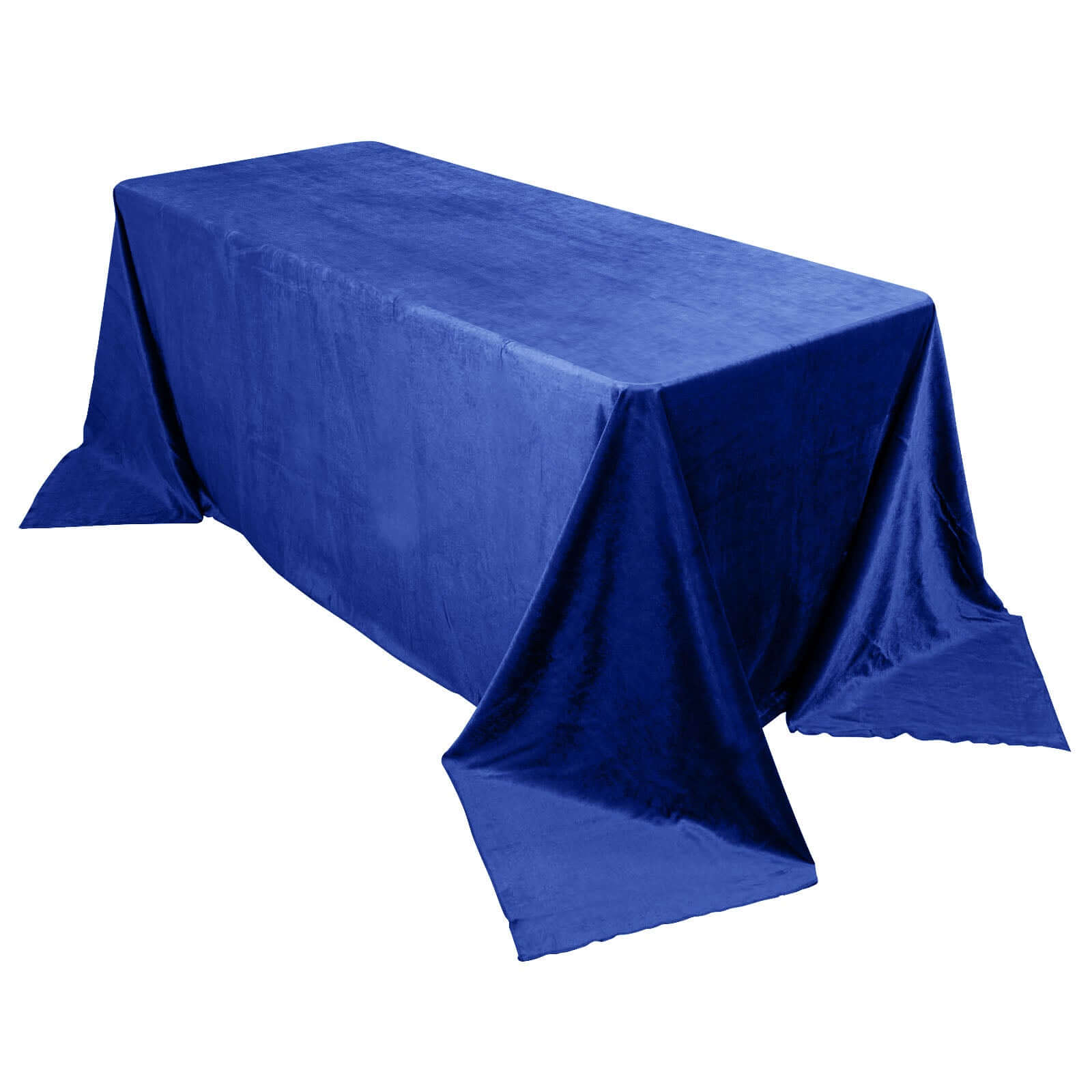 Premium Velvet 90x132 Rectangle Tablecloth Royal Blue - Reusable Soft & Seamless Table Cover