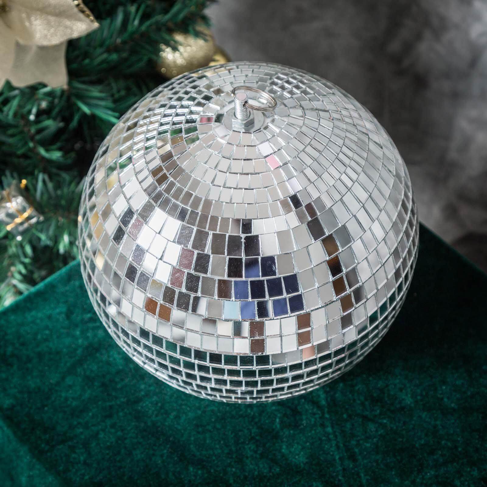 4 Pack 8 Silver Foam Disco Mirror Ball With Hanging Ring, Holiday Party Decor