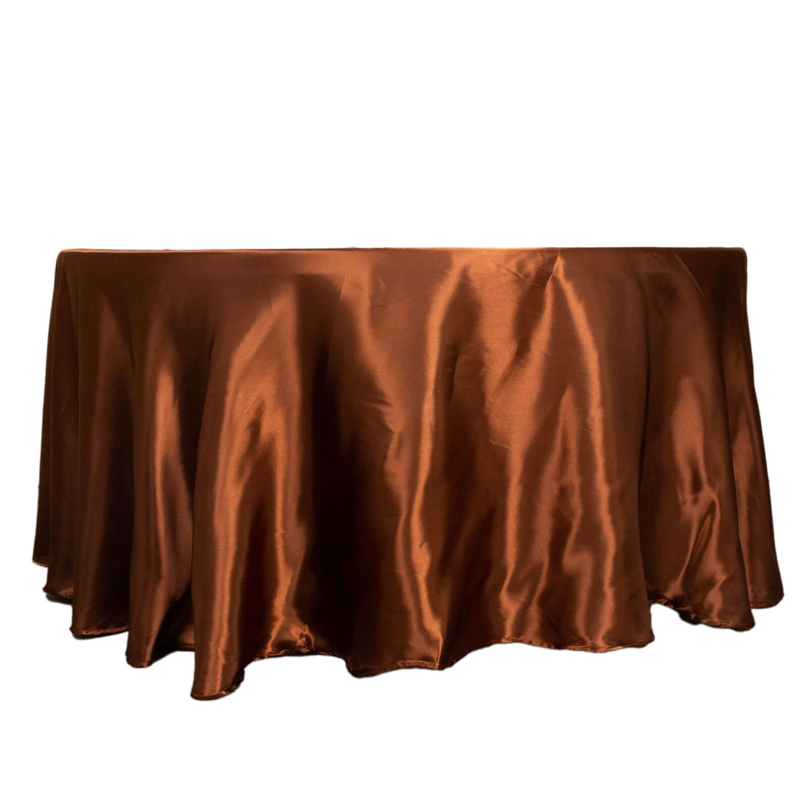 Satin 120 Round Tablecloth Cinnamon Brown - Stylish Seamless Table Cover