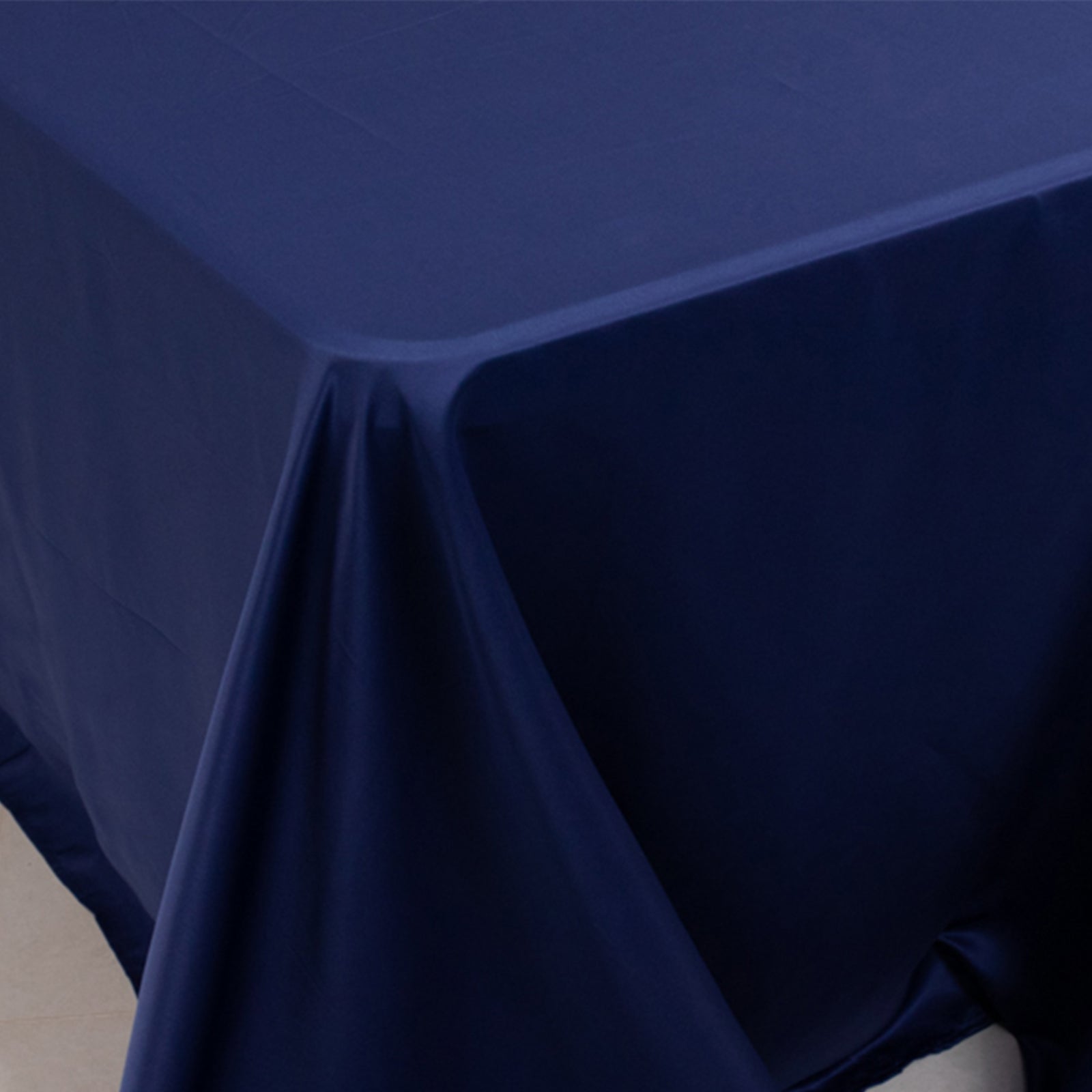 Lamour Satin 90x156 Rectangle Tablecloth Navy Blue - Luxurious, Soft Seamless Table Cover