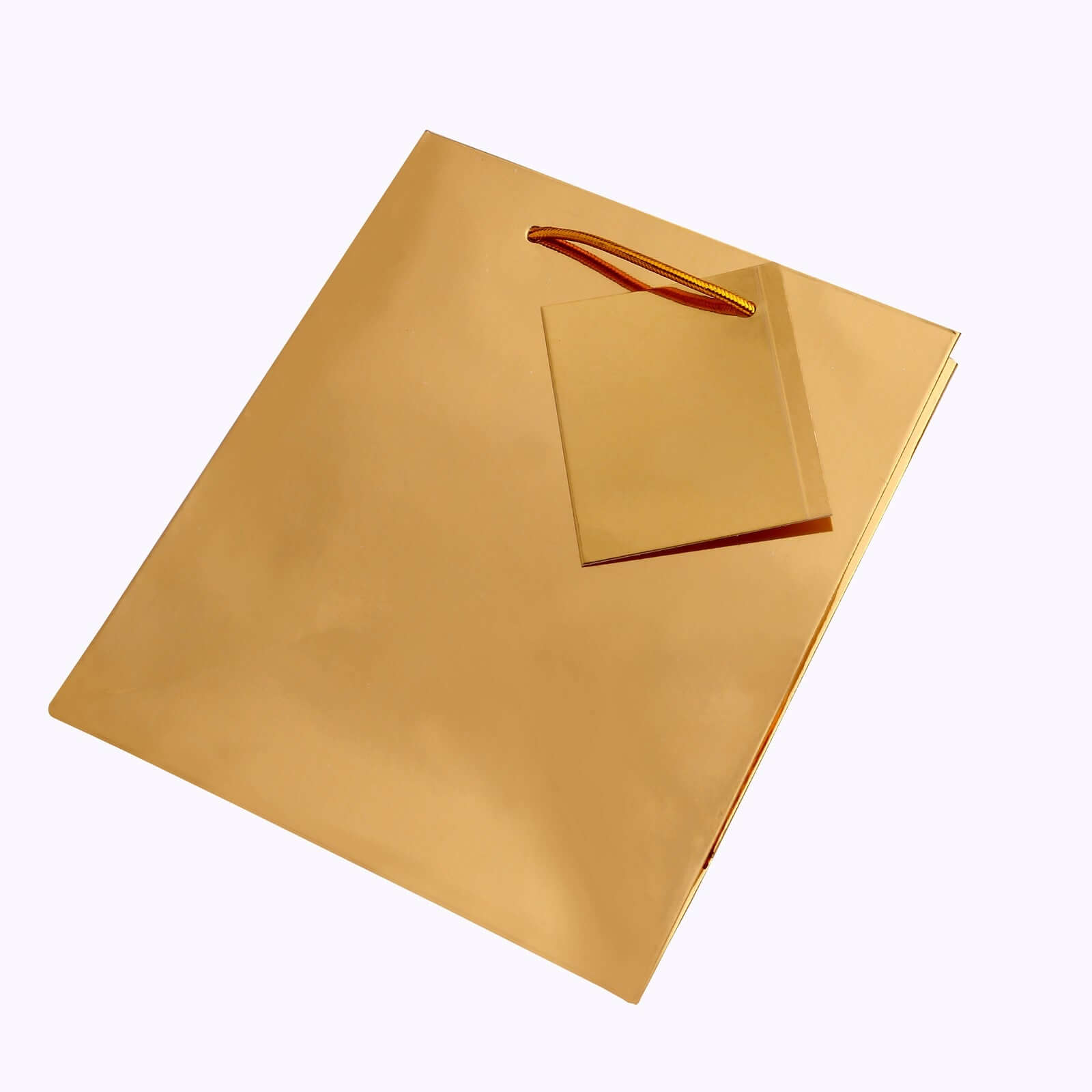 12 Pack Gold Foil Paper Party Favor Gift Bags with Handles, Shiny Metallic Euro Tote Bags - 7
