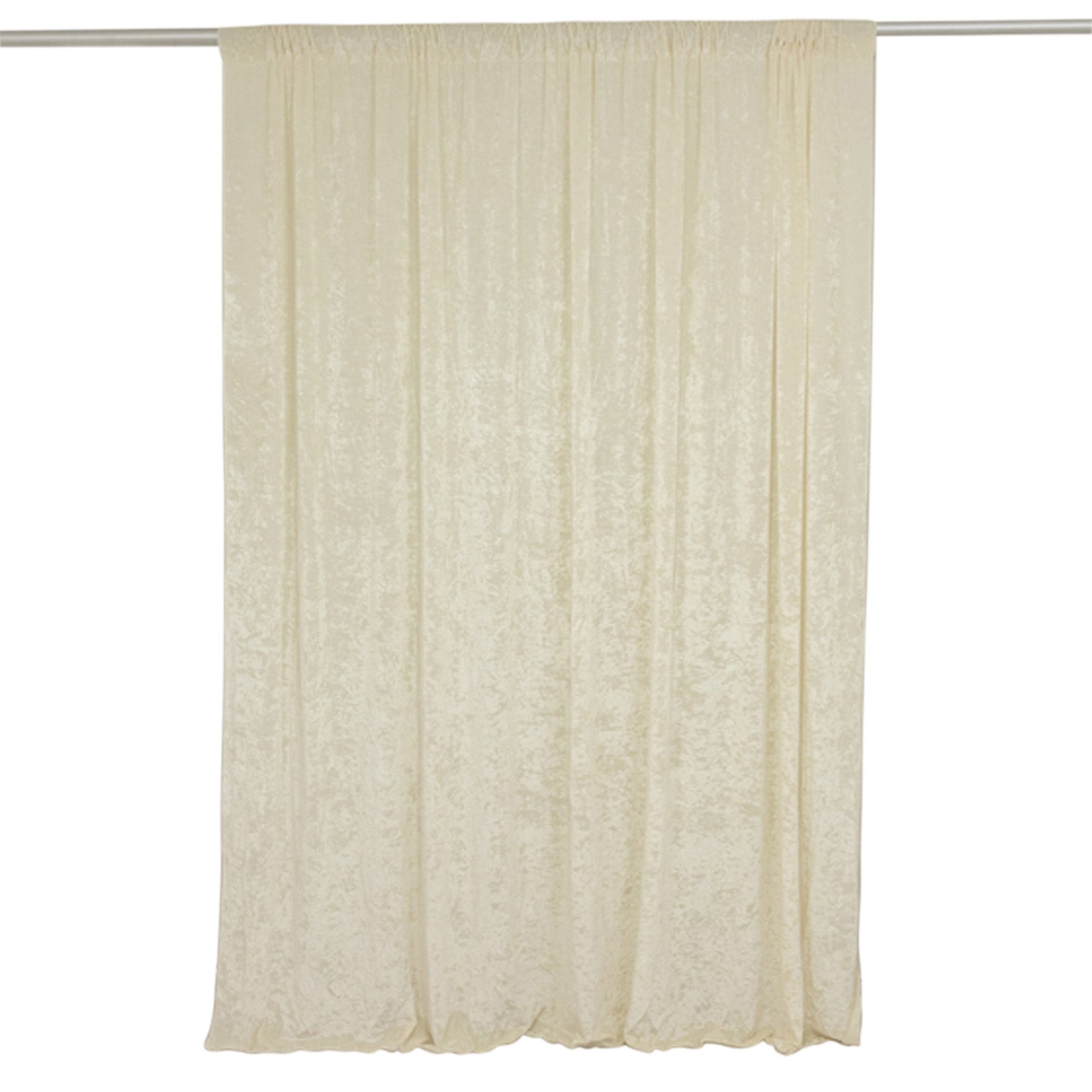 8ftx8ft Ivory Premium Smooth Velvet Event Curtain Drapes, Privacy Backdrop Event Panel with Rod Pocket