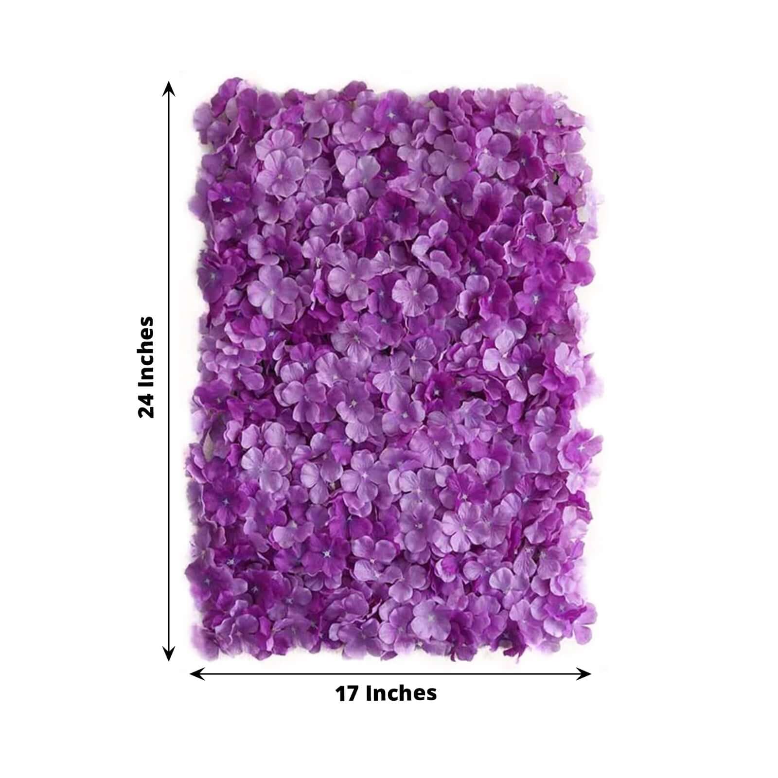 11 Sq ft. Purple UV Protected Hydrangea Flower Wall Mat Backdrop - 4 Artificial Panels