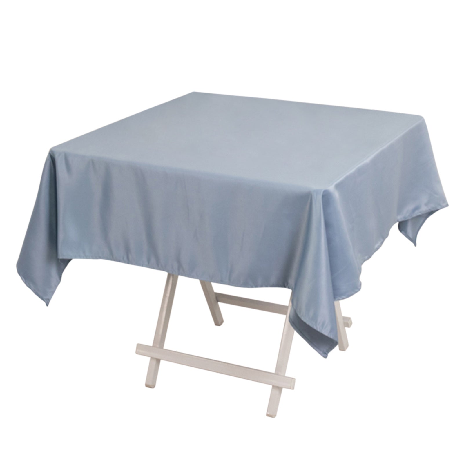 Lamour Satin 54x54 Square Tablecloth Dusty Blue - Durable & Silk-Like Table Cover