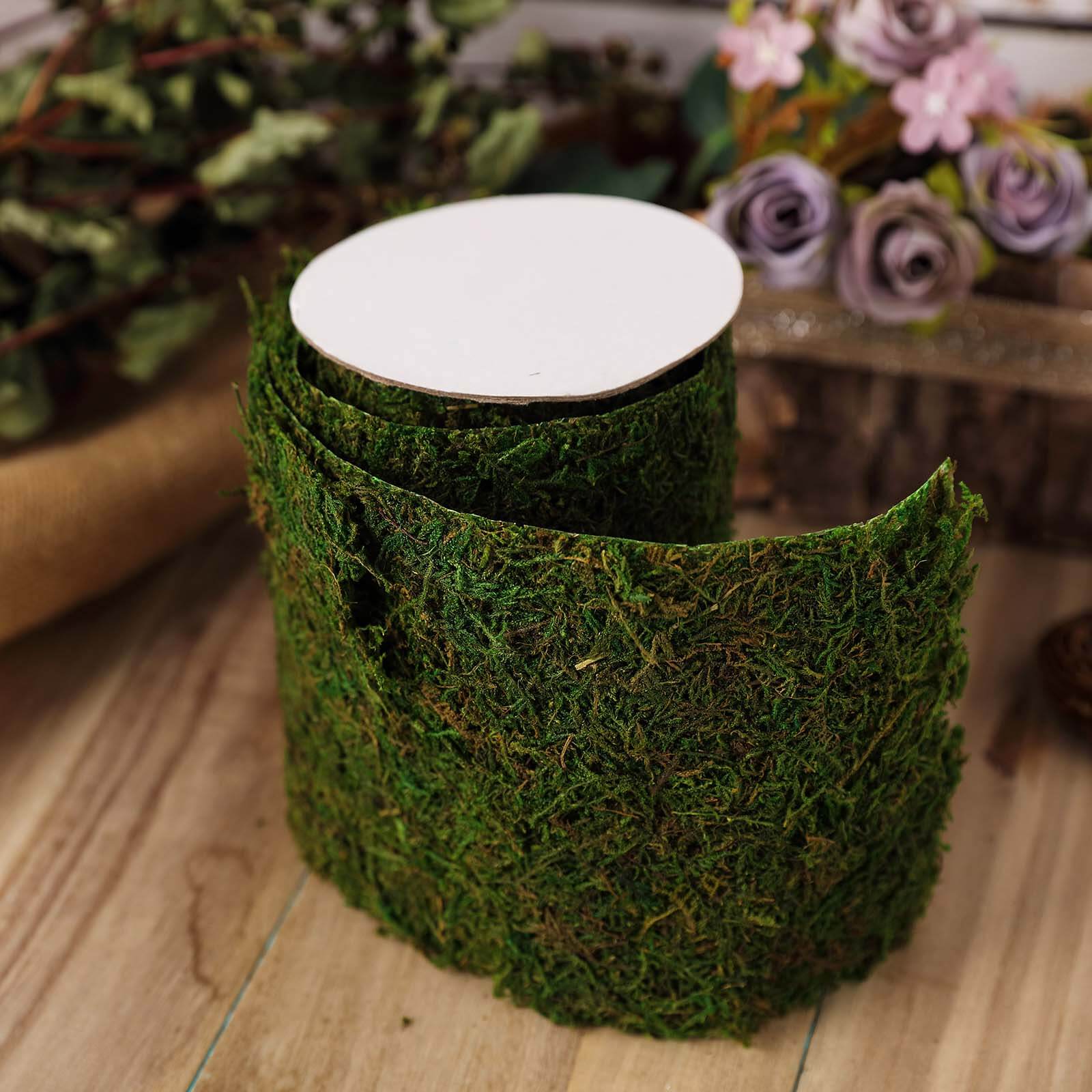 4ft 5 Wide Green Preserved Moss Ribbon Roll, DIY Craft Ribbon