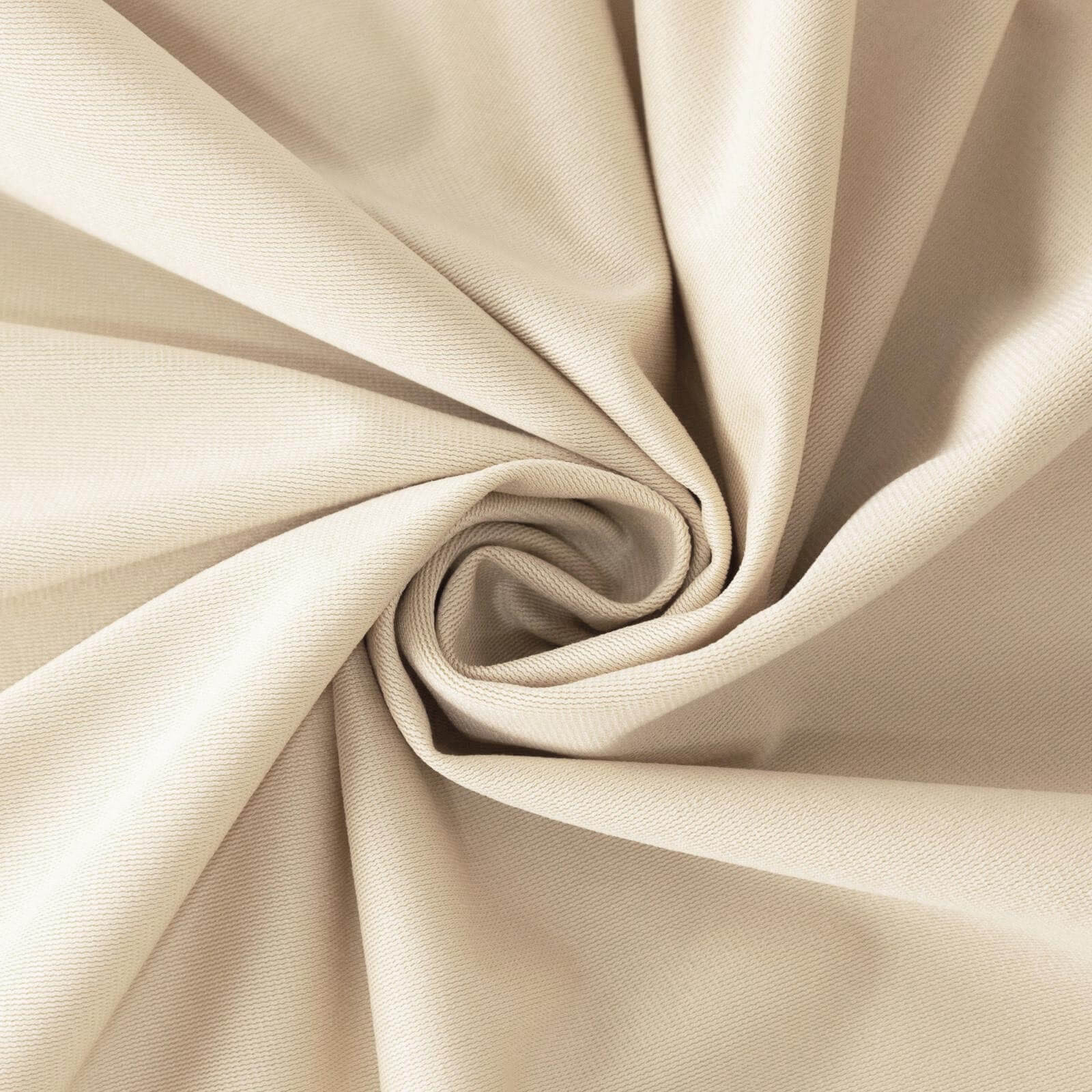 Premium Scuba Round 120 Tablecloth Beige - Wrinkle Free & Stain Resistant Seamless Table Cover