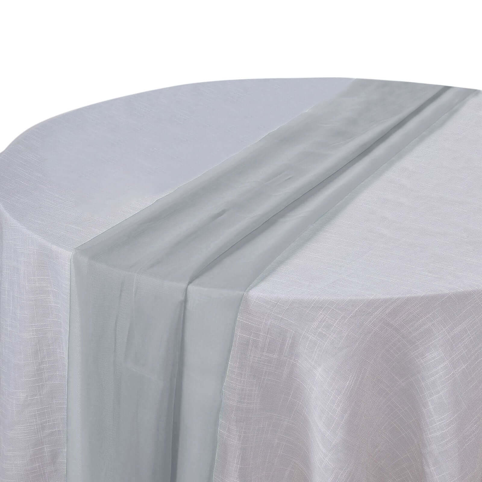 Premium Chiffon 6ft Table Runner Silver - Flowy & Lightweight Table Decor