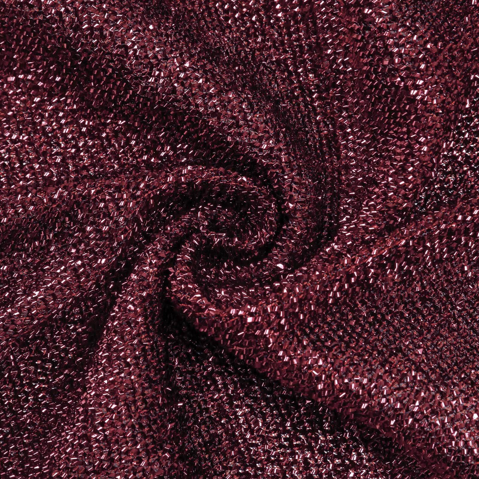 8ftx7ft Burgundy Metallic Shimmer Tinsel Spandex Hexagon Wedding Arbor Cover, 2-Sided Backdrop