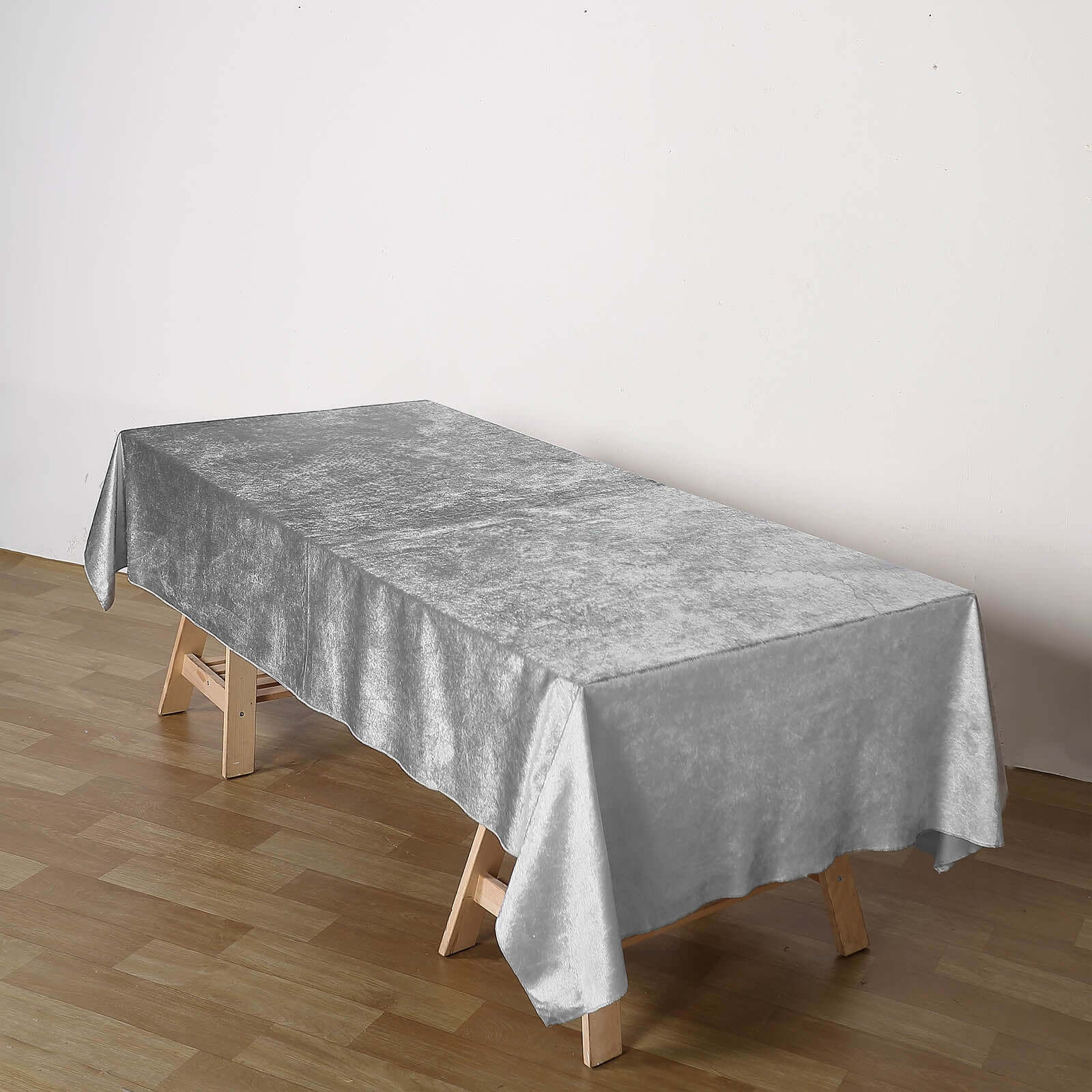 Premium Velvet 60x102 Rectangle Tablecloth Silver - Reusable & Soft Table Cover