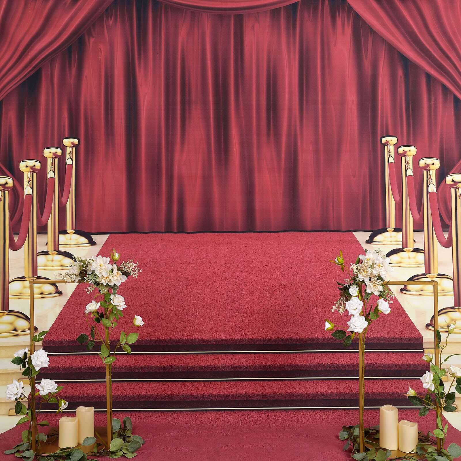 8ftx8ft Hollywood Red Carpet and Curtain Vinyl Photography Backdrop