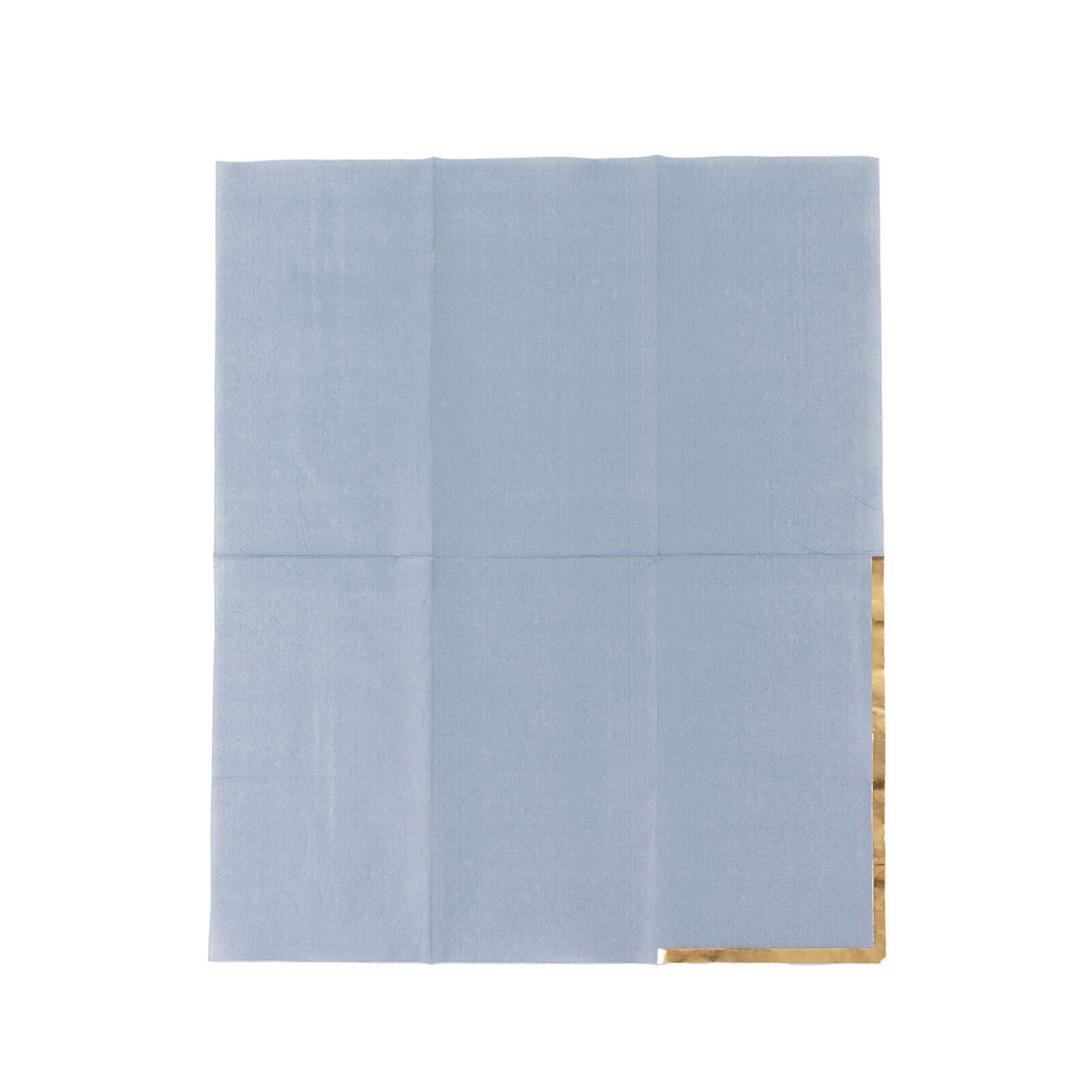 50-Pack Paper Dinner Napkins Dusty Blue with Gold Foil Edge 2 Ply - Stylish Disposable Napkins