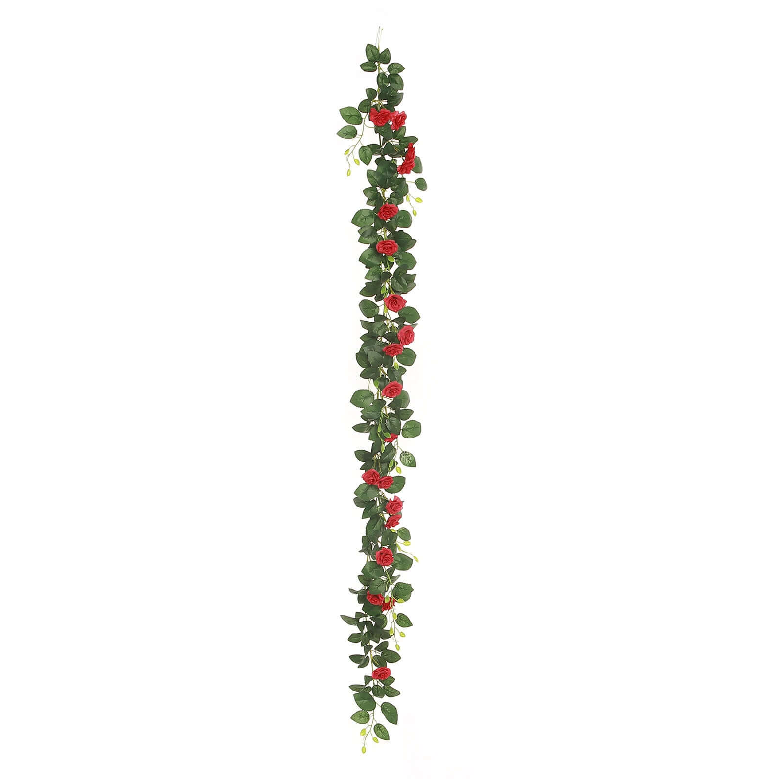 6ft 20 Red Artificial Silk Roses Flower Garland, Hanging Vine