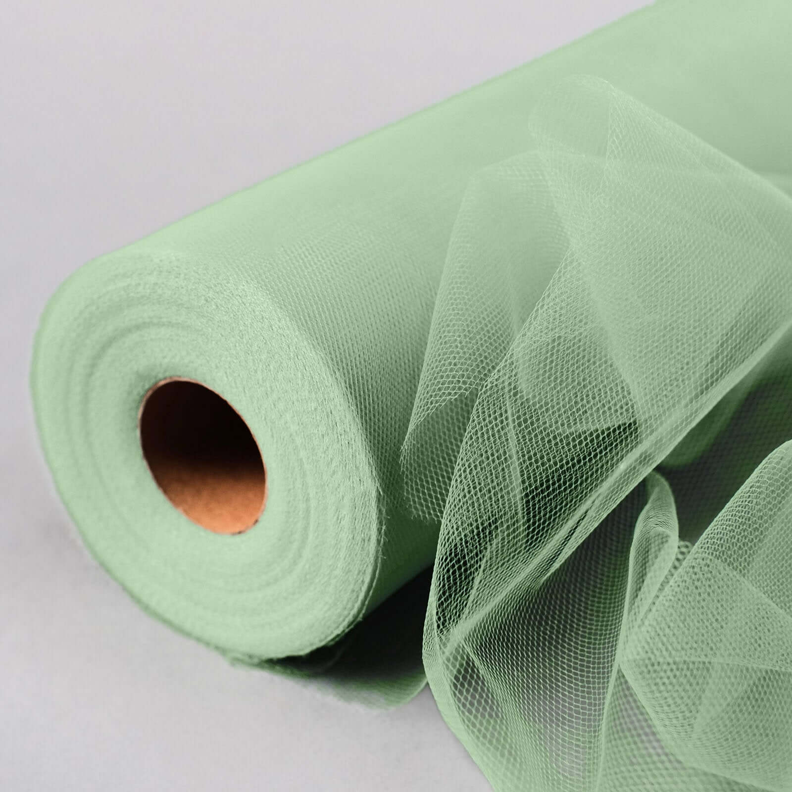 12x100 Yards Sage Green Tulle Fabric Bolt, Sheer Fabric Spool Roll For Crafts