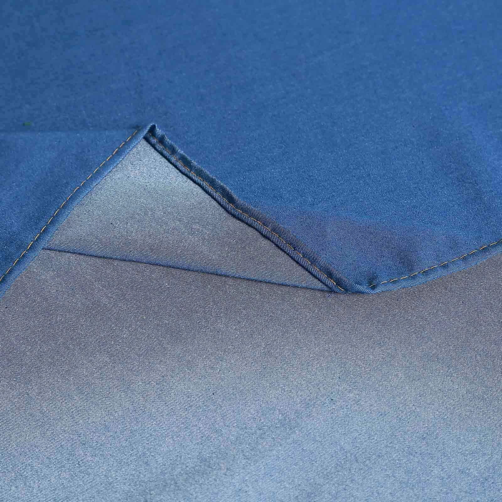 Polyester 90x132 Rectangle Tablecloth Dark Blue - Seamless Faux Denim Design for Classy Celebrations