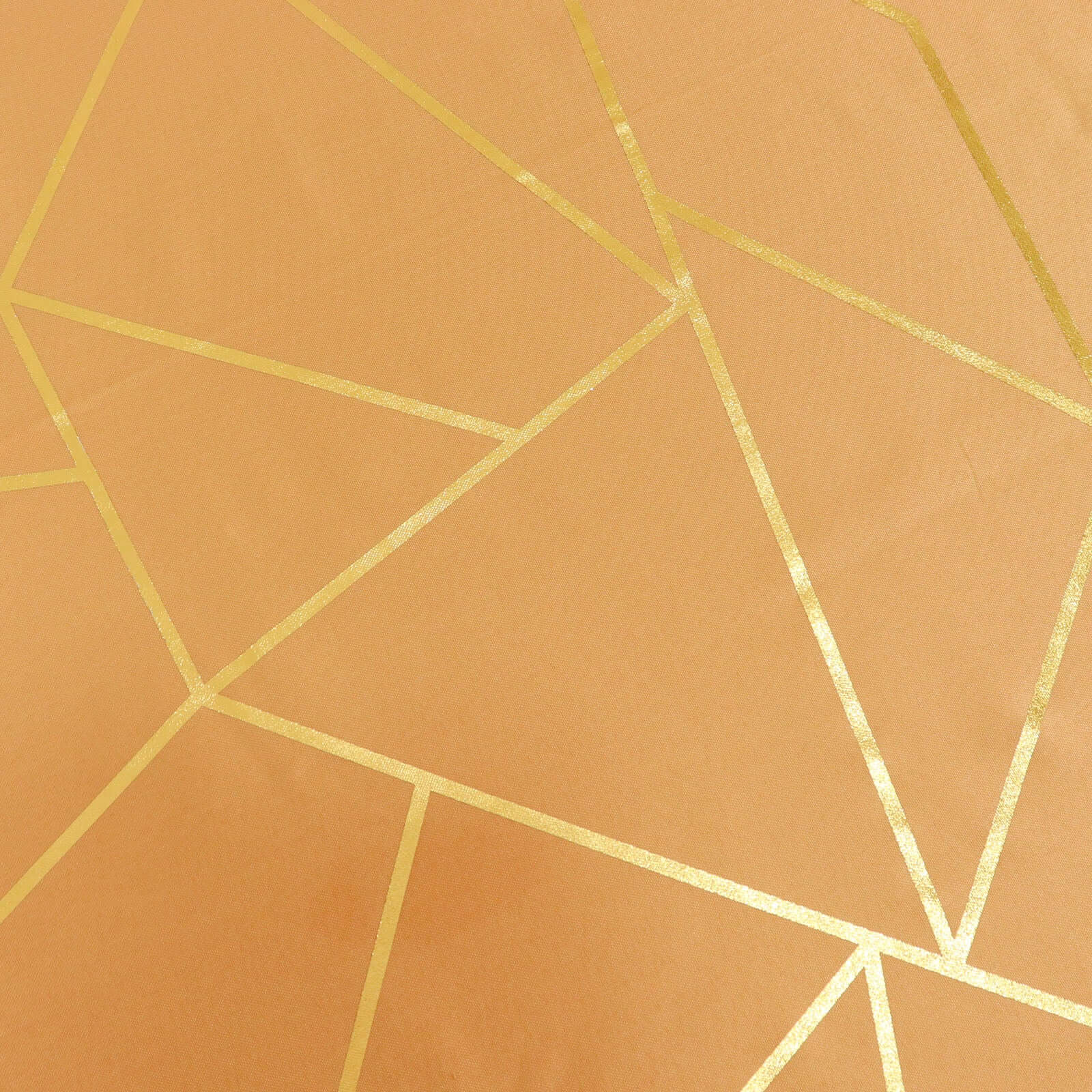 Polyester 9ft Table Runner Gold with Gold Foil Geometric Pattern - Modern & Stylish Table Decor