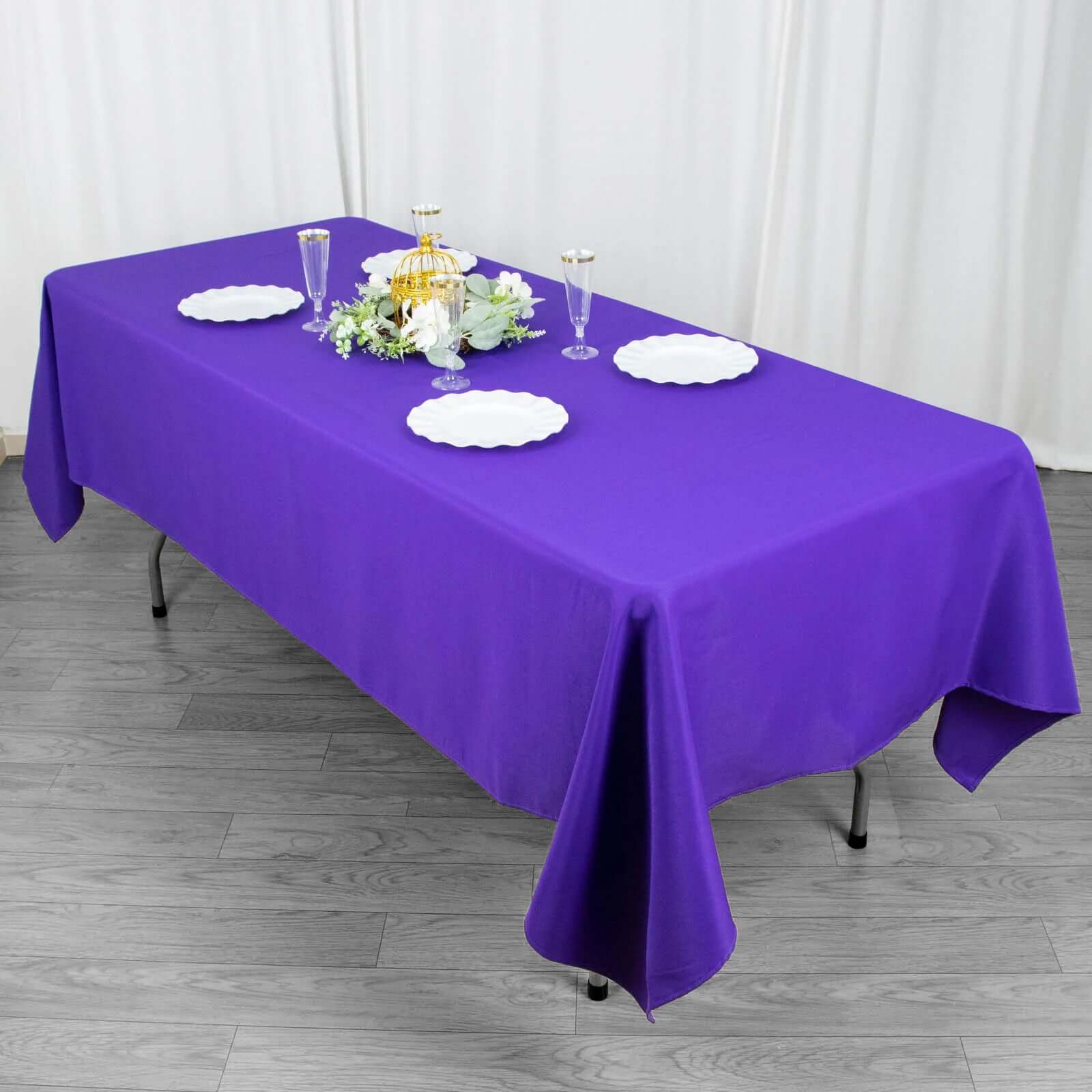 Premium Polyester 60x102 Rectangle Tablecloth Purple - Durable 220GSM Wrinkle-Resistant Table Cover