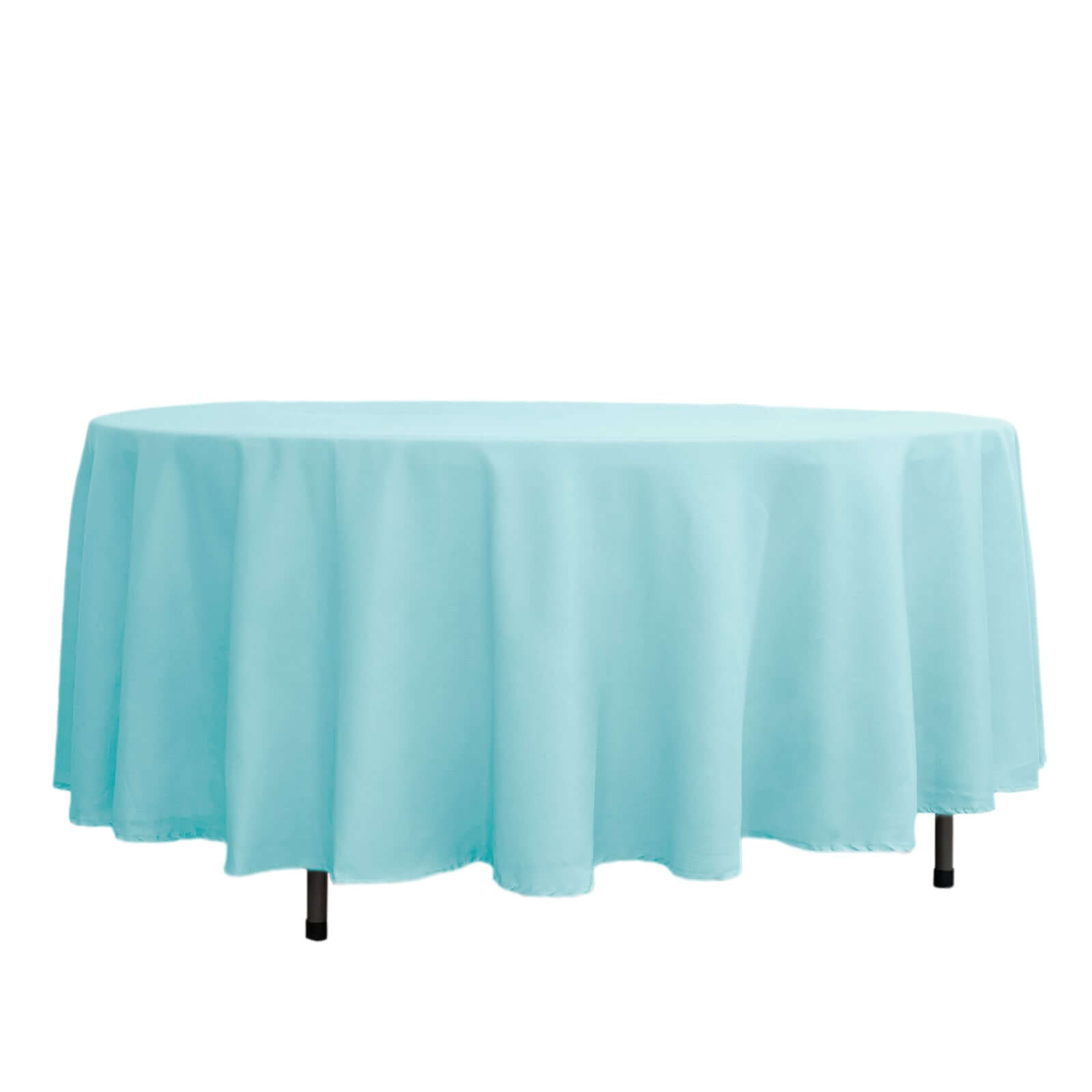 Polyester 108 Round Tablecloth Light Blue - Wrinkle-Resistant Table Cover