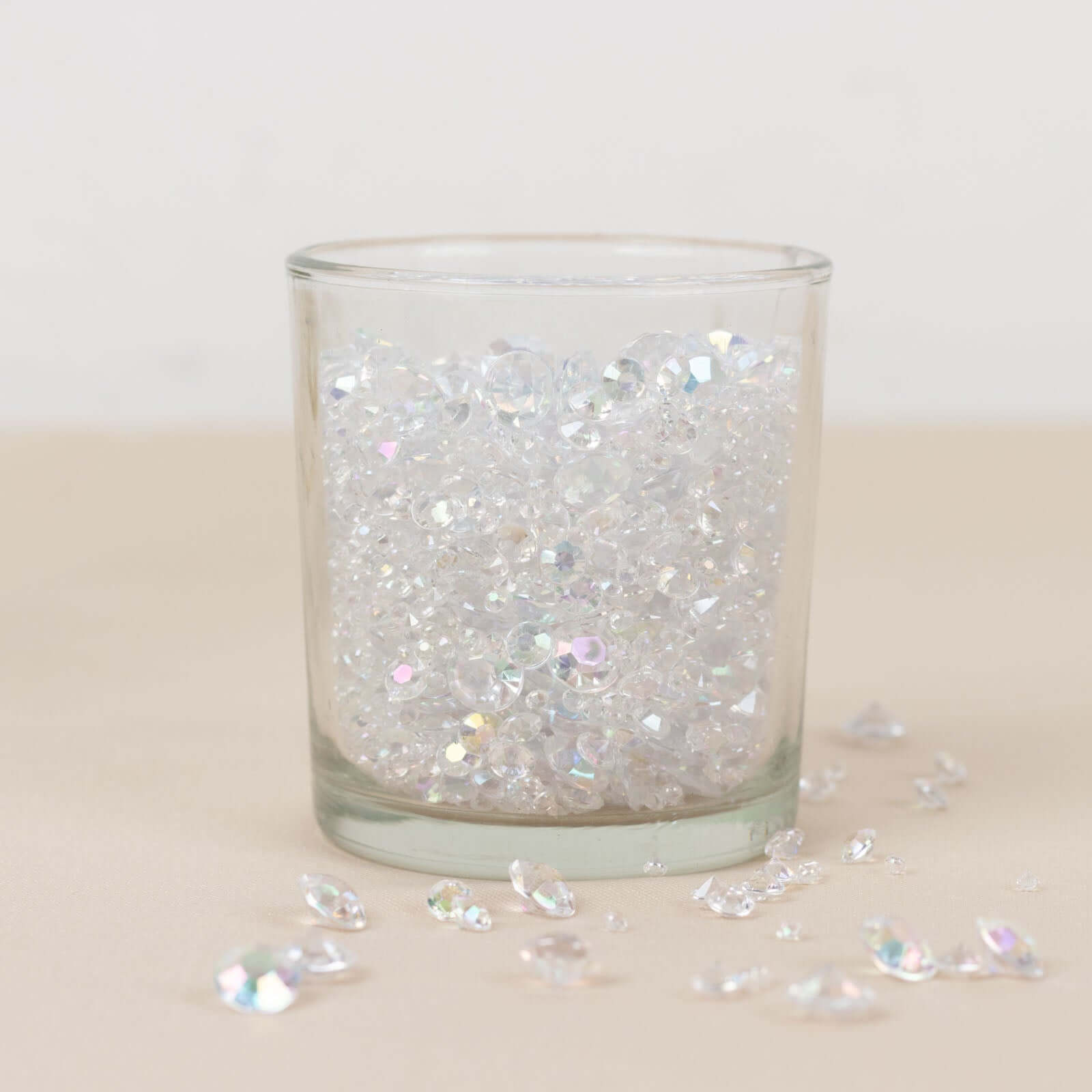 4000 Pcs Acrylic Diamond Vase Fillers Iridescent - Lustrous DIY Beads & Table Scatters for Wedding Decor 3mm, 6mm, 10mm