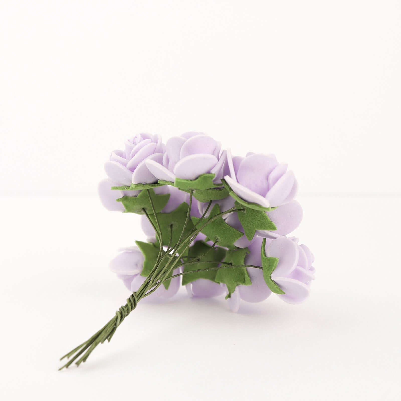 48 Roses 1 Lavender Lilac Real Touch Artificial DIY Foam Rose Flowers With Stem, Craft Rose Buds