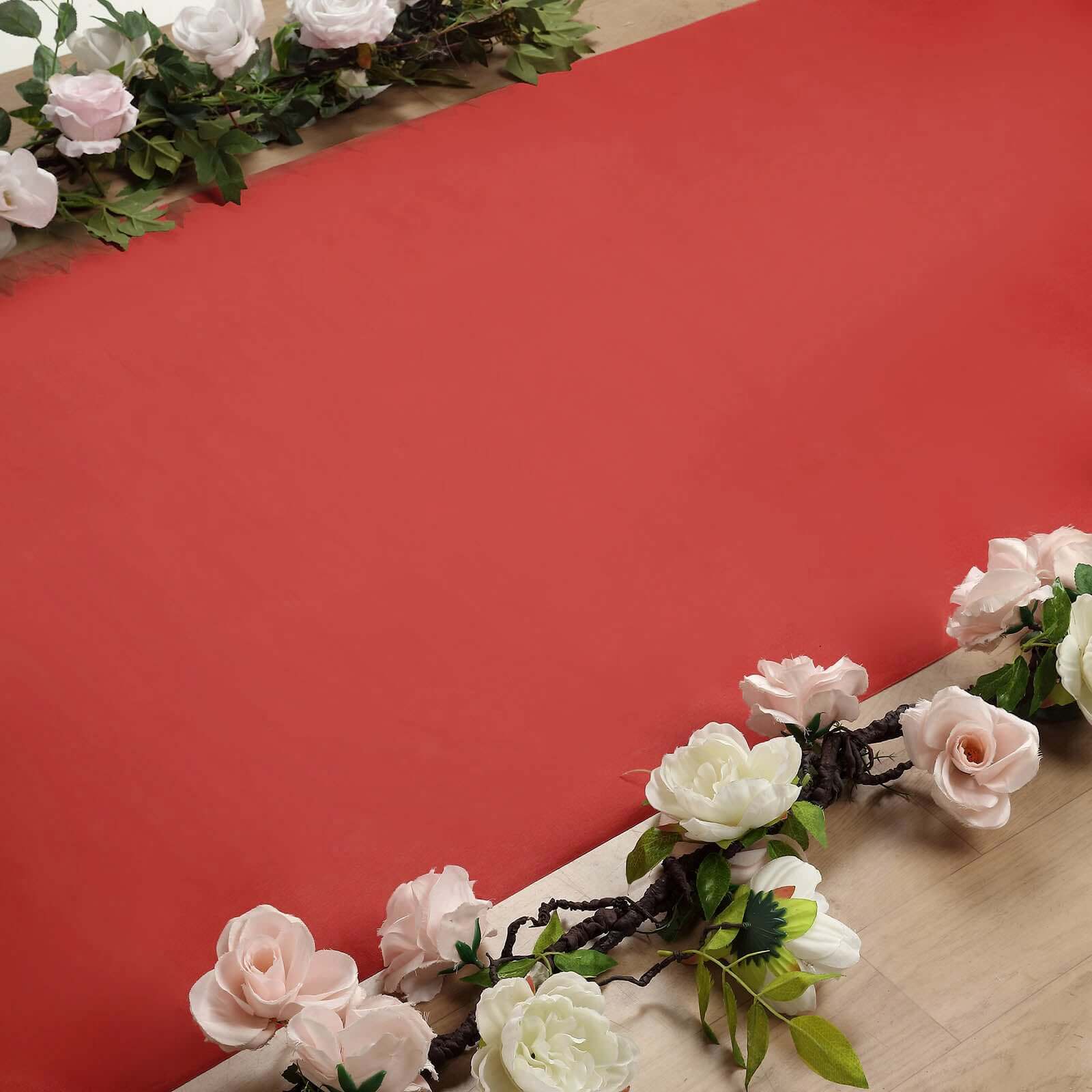 3ftx100ft Hollywood Red Carpet Runner for Party, Red Rayon Wedding Aisle Runner