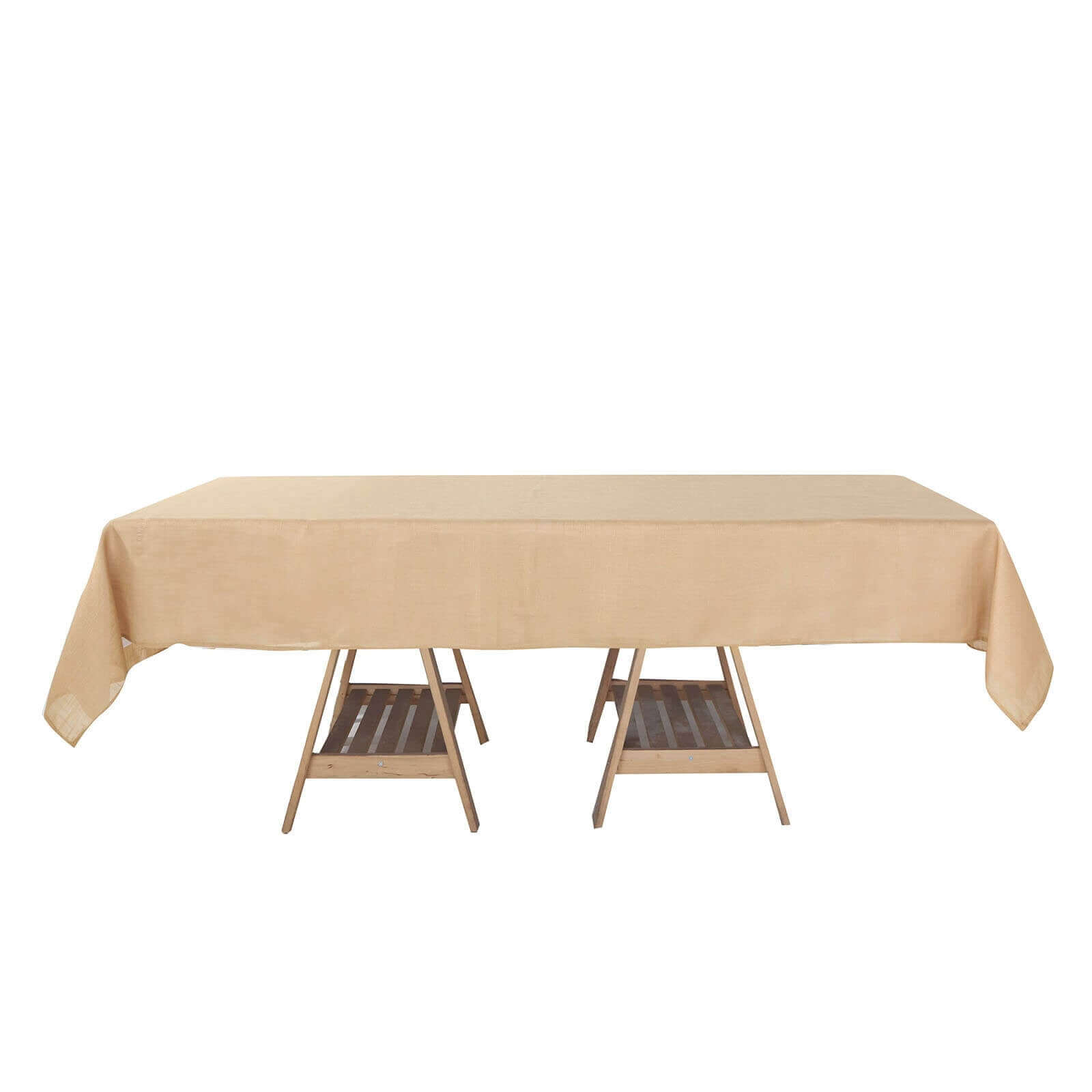 Faux Linen 60x102 Rectangular Tablecloth Natural - Slubby Textured & Wrinkle Resistant Table Cover