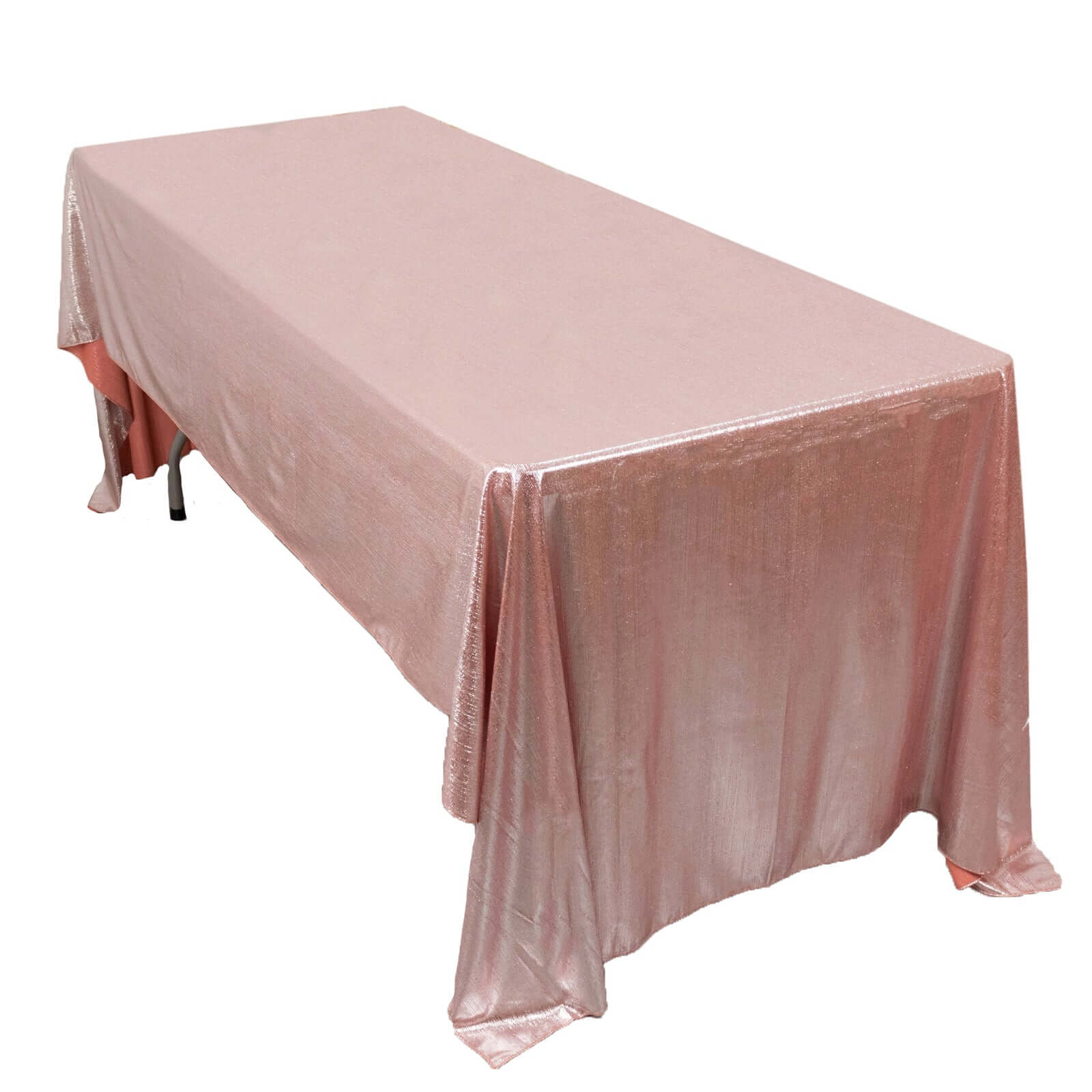 Sequin Dots Polyester 60x126 Rectangle Tablecloth Shimmering Rose Gold - Wrinkle Free & Sparkling Table Cover