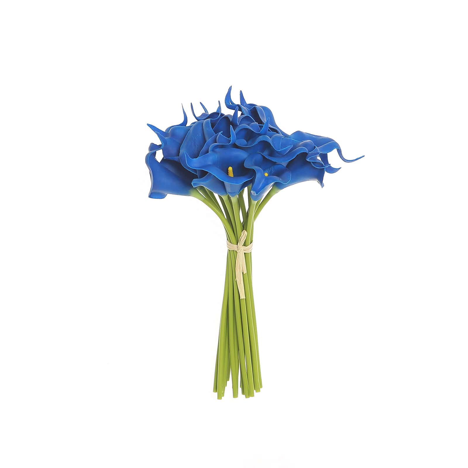 20 Stems 14 Royal Blue Artificial Poly Foam Calla Lily Flowers