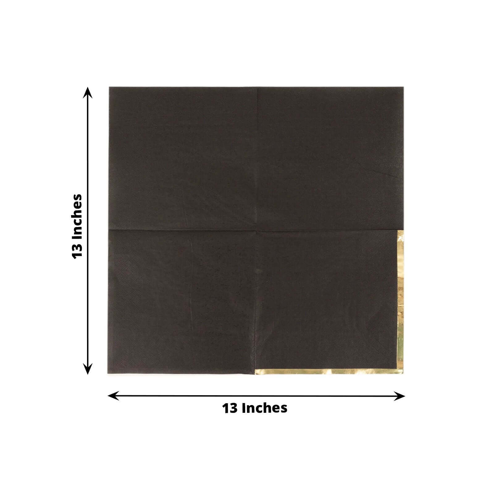 50-Pack Paper Beverage Napkins with Gold Foil Edge Black - Disposable 2 Ply Cocktail Napkins for Events 6.5x6.5