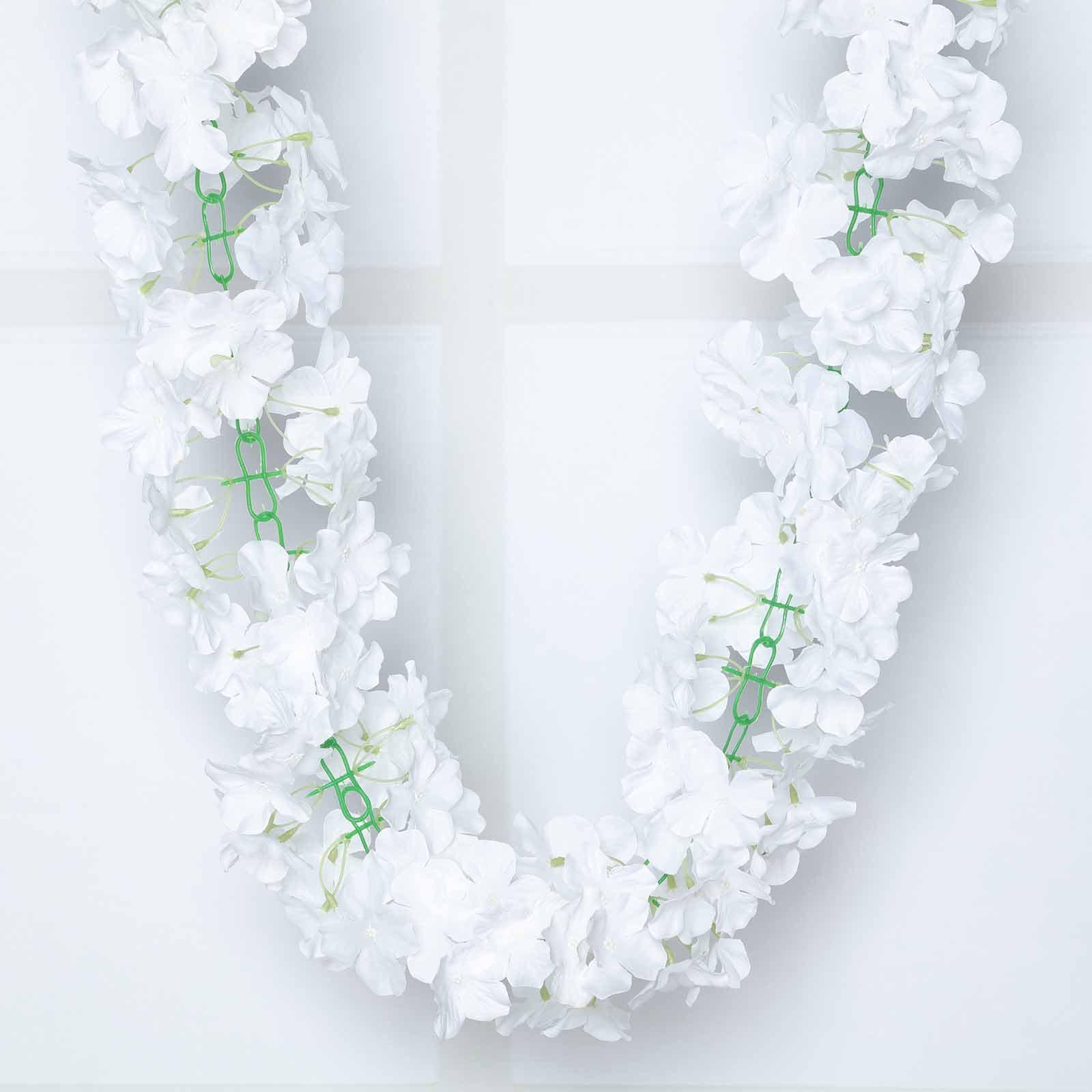 7ft White Artificial Silk Hydrangea Hanging Flower Garland Vine