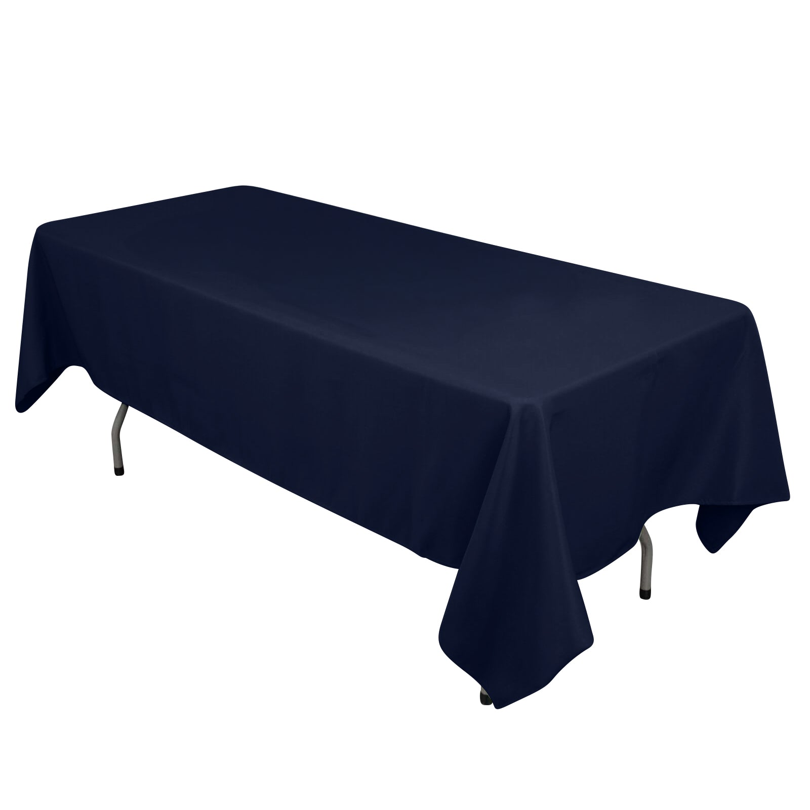 Cotton Blend 60x102 Rectangle Tablecloth Navy Blue - Wrinkle-Resistant Table Cover