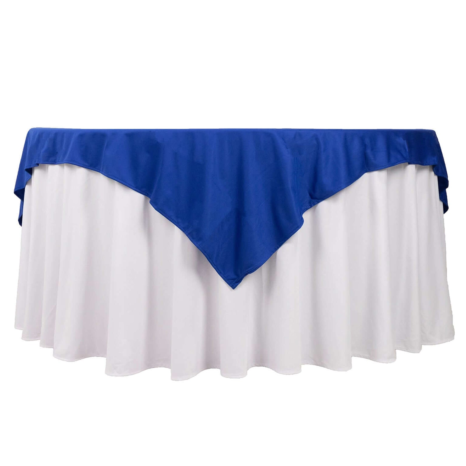 Premium Scuba 70x70 Table Overlay Square Tablecloth Royal Blue - Wrinkle Free & Stain Resistant Table Cover