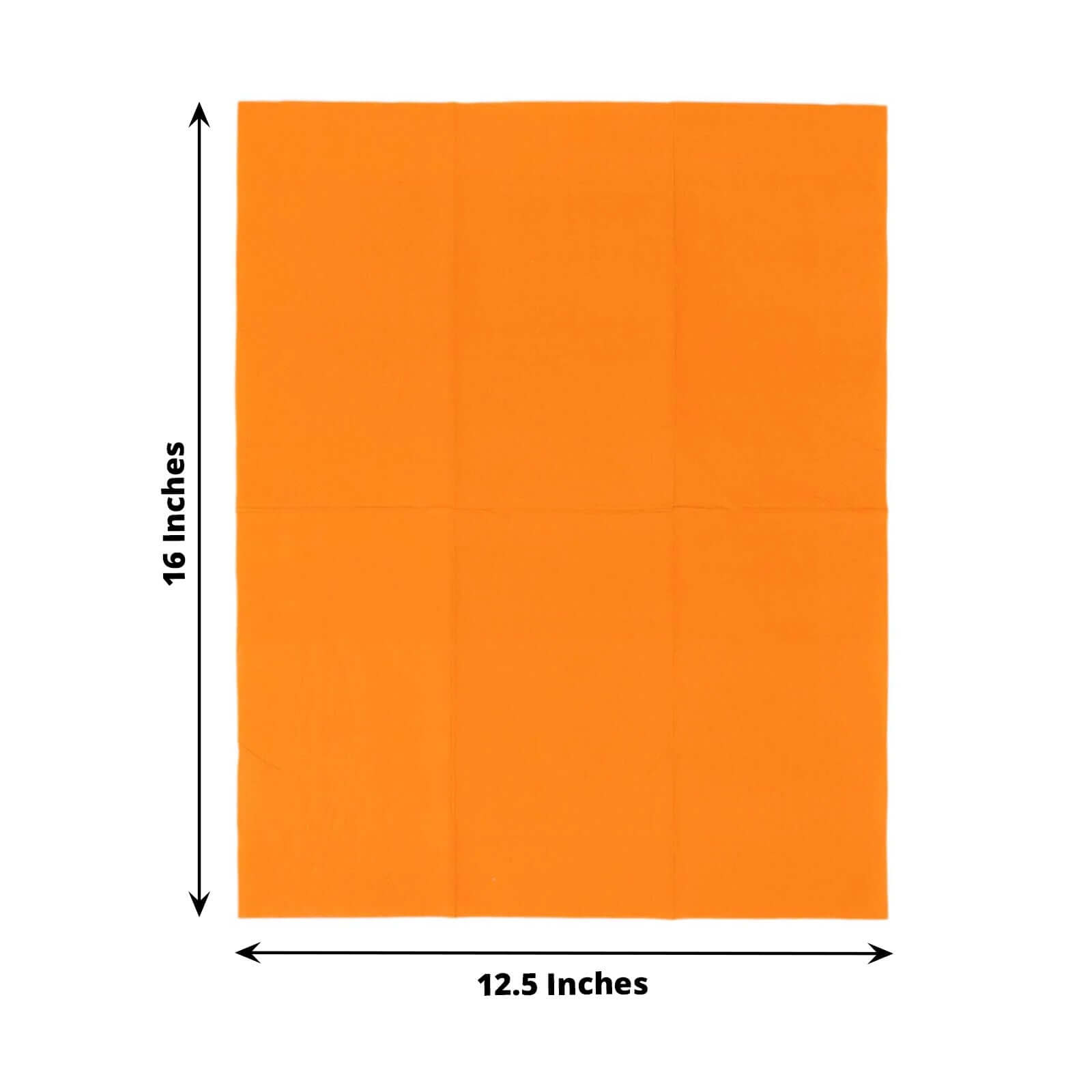 50-Pack Paper Napkins Soft Orange - Disposable 2-Ply Cocktail and Beverage Napkins for Weddings