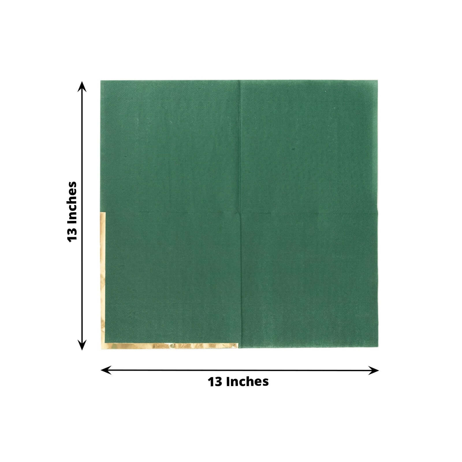 50-Pack Paper Beverage Napkins with Gold Foil Edge Hunter Emerald Green - Disposable 2 Ply Cocktail Napkins for Events 6.5x6.5